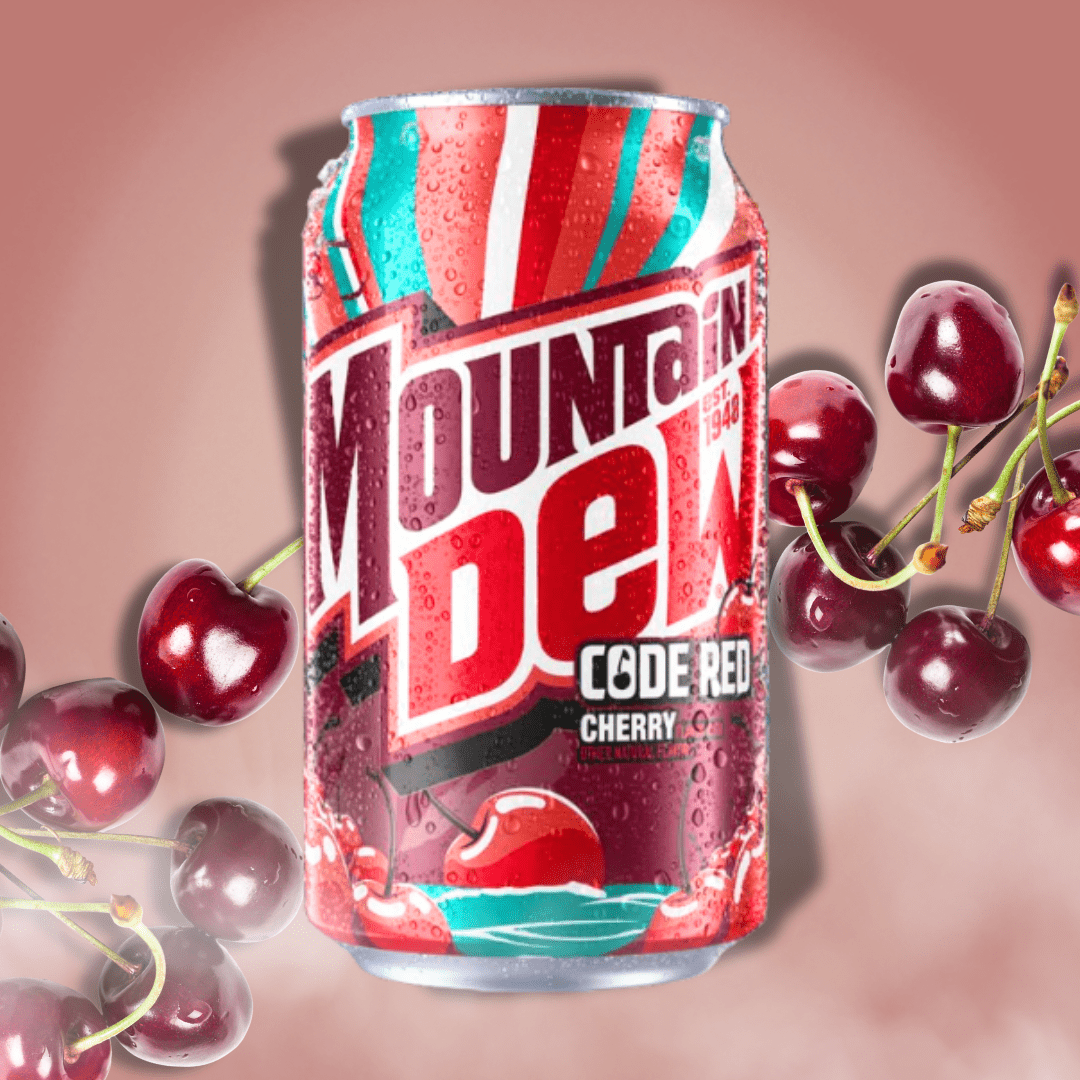 1x Mountain Dew Code Red Cherry - Refreshment Drink With Cherry Flavor - 1x355 Ml