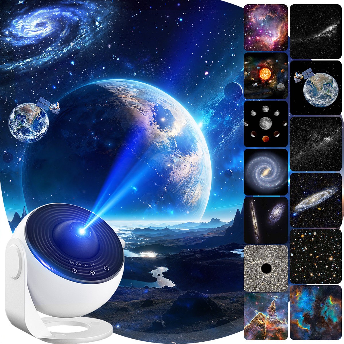 E-shop Projektor, Schlafzimmer 13-in-1 High-Definition Planetarium Sternenhimmel Projektor, 360 Grad drehbarer Sternenhimmel Projektor Licht mit