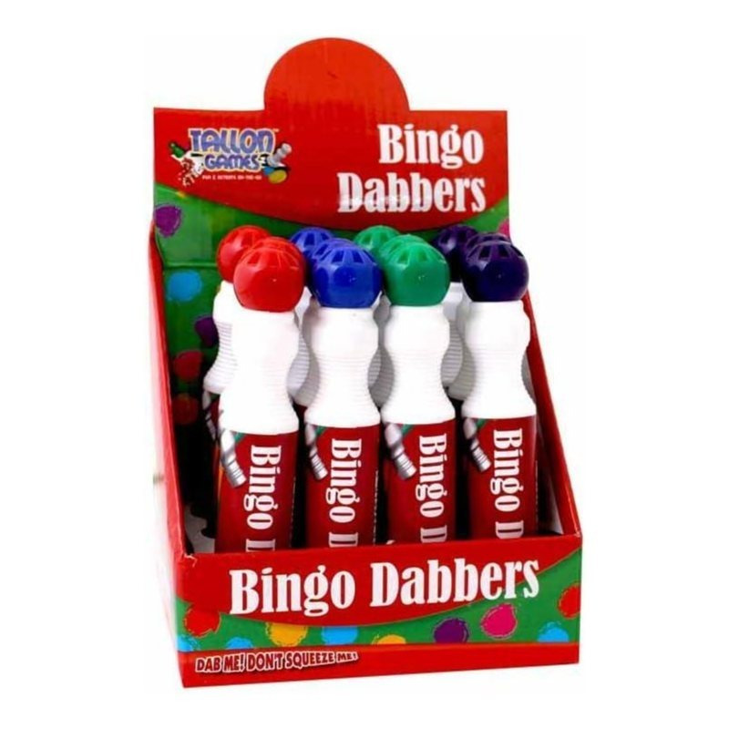 TEMU Pack Of 4 Large Bingo Dabber Marker Pens Non Drip Bingo Dabbers Bright Assorted Colours Dauber Marker For Bingo Tickets Bingo Flyers Lotto Fun