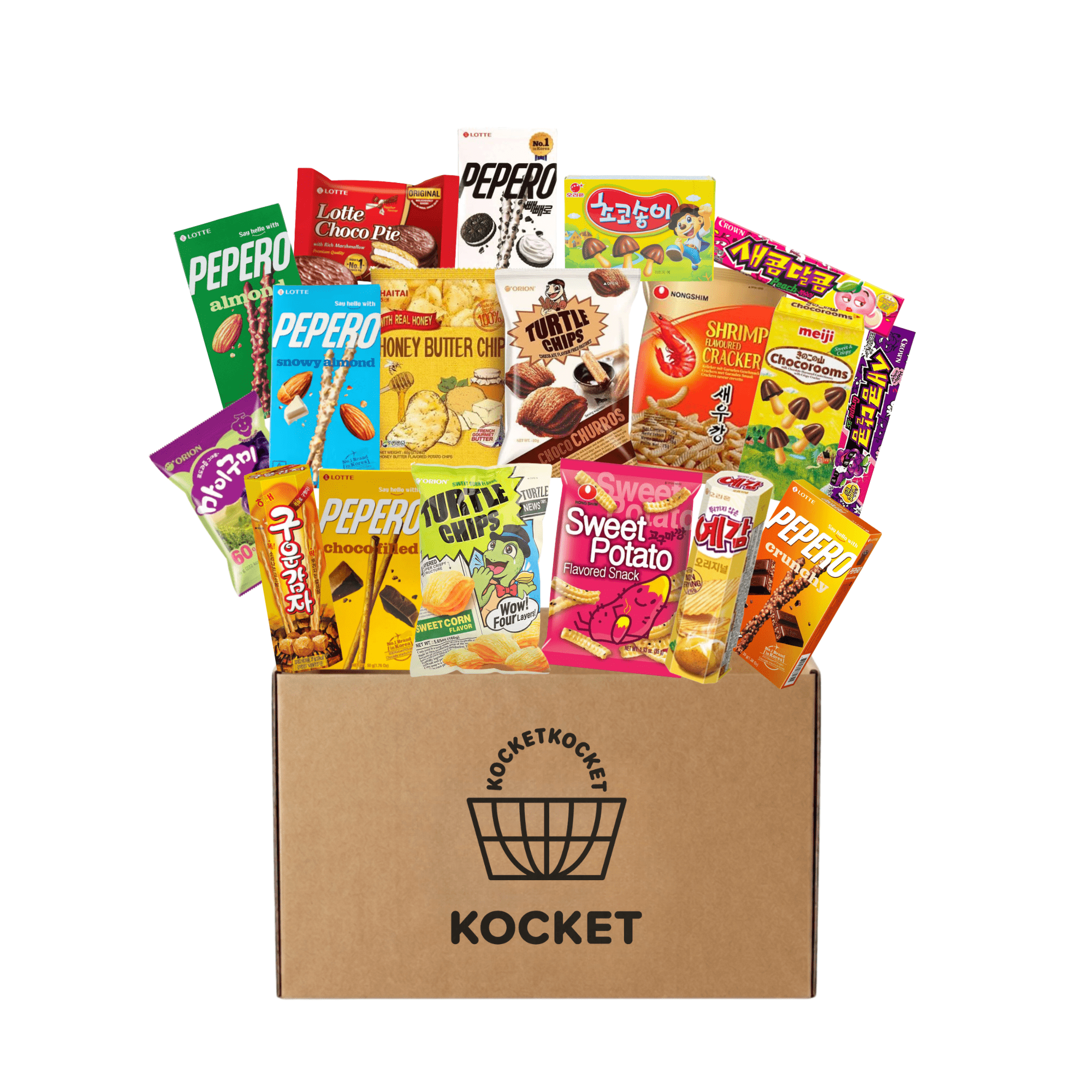 Kocket Korean Snack Box With Various Snacks, Approx. 20pcs