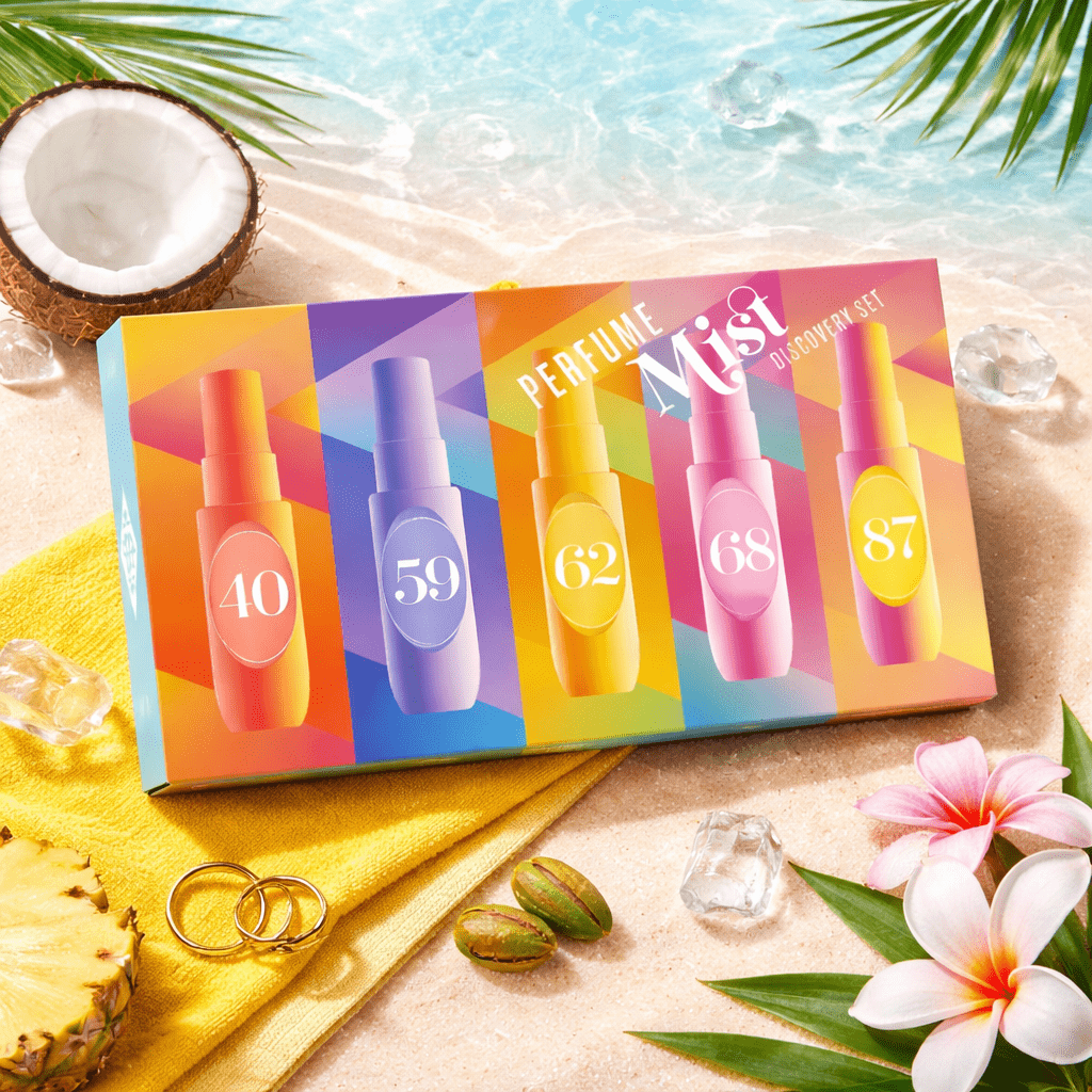 E-shop Parfüm Spray Set 5-teilig – Tropische Körperduft Spray Kollektion, Mini Reisegröße Duft Set