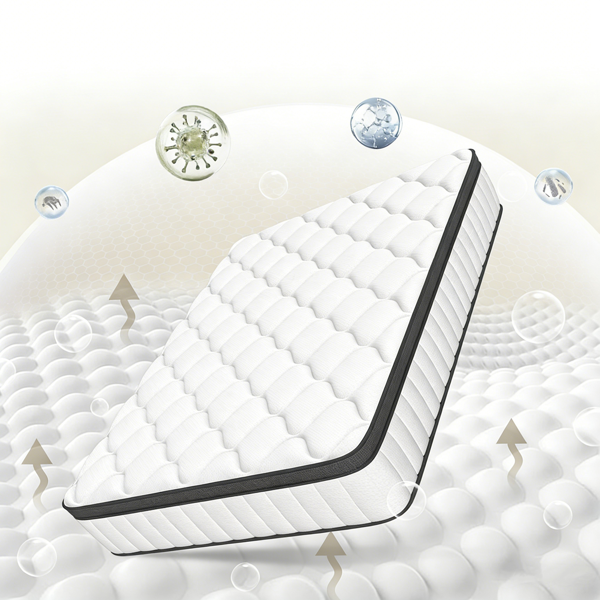Image of Mattress 80x200 Cm, Mattress 100x200 Cm, Mattress 120x200 Cm, Core Mattress, 25 Cm Height, 7-zone Design, Soft And Comfortable, Firmness H3, With Fitted Sheet