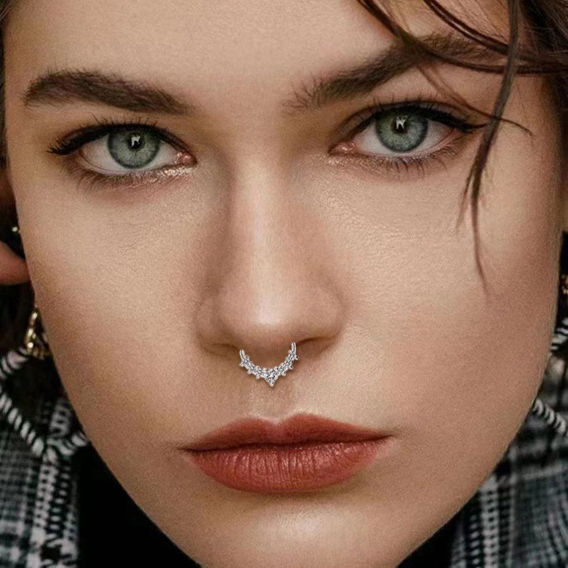 Image of 2-piece Set 316l Stainless Steel Nose Ring & Helix Piercing – Minimalist Body Jewelry