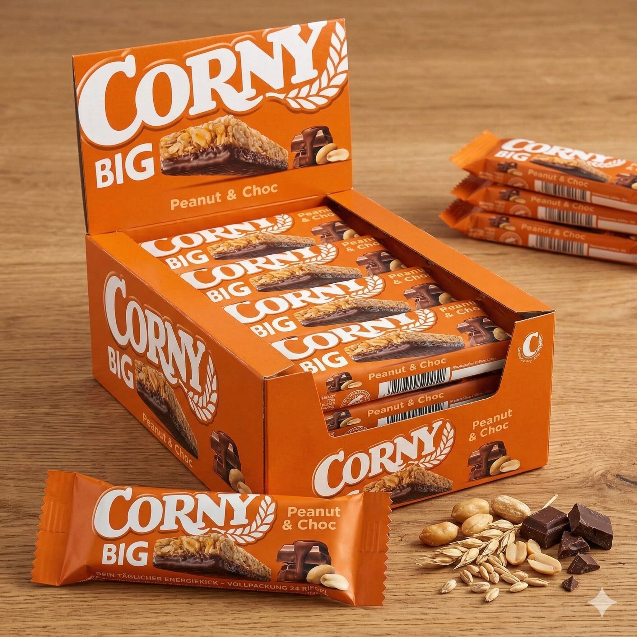 Corny Big Peanut-chocolate Muesli Bars Large Pack 24 X 50g - Crunchy Muesli Bars With & Chocolate