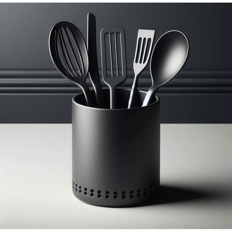 Elegant Kitchen Utensil Organizer, , Matte Black