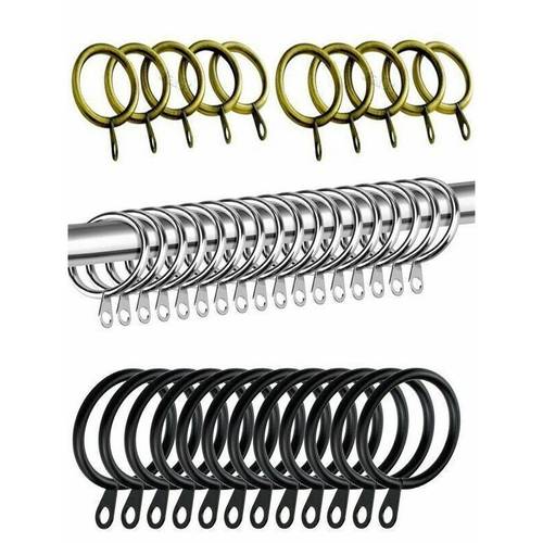 12 pcs 30mm strong metal curtain pole rod rings hooks with eyes uk