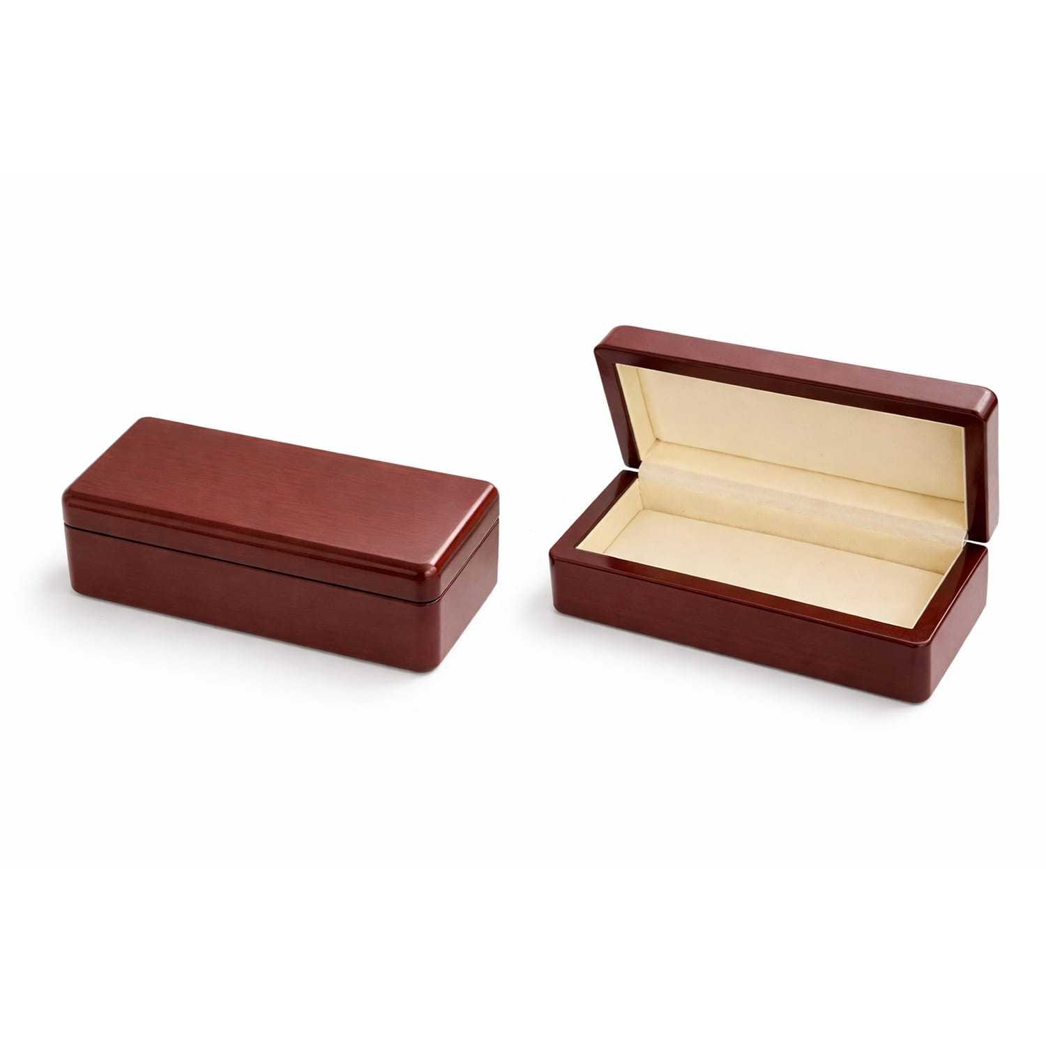 TEMU Scatola Portagioie in Legno Lucido 15x7x5 cm �� Cofanetto con Interno in Velluto per Orologi Bracciali Penne Anelli �� Astuccio Elegante Idea