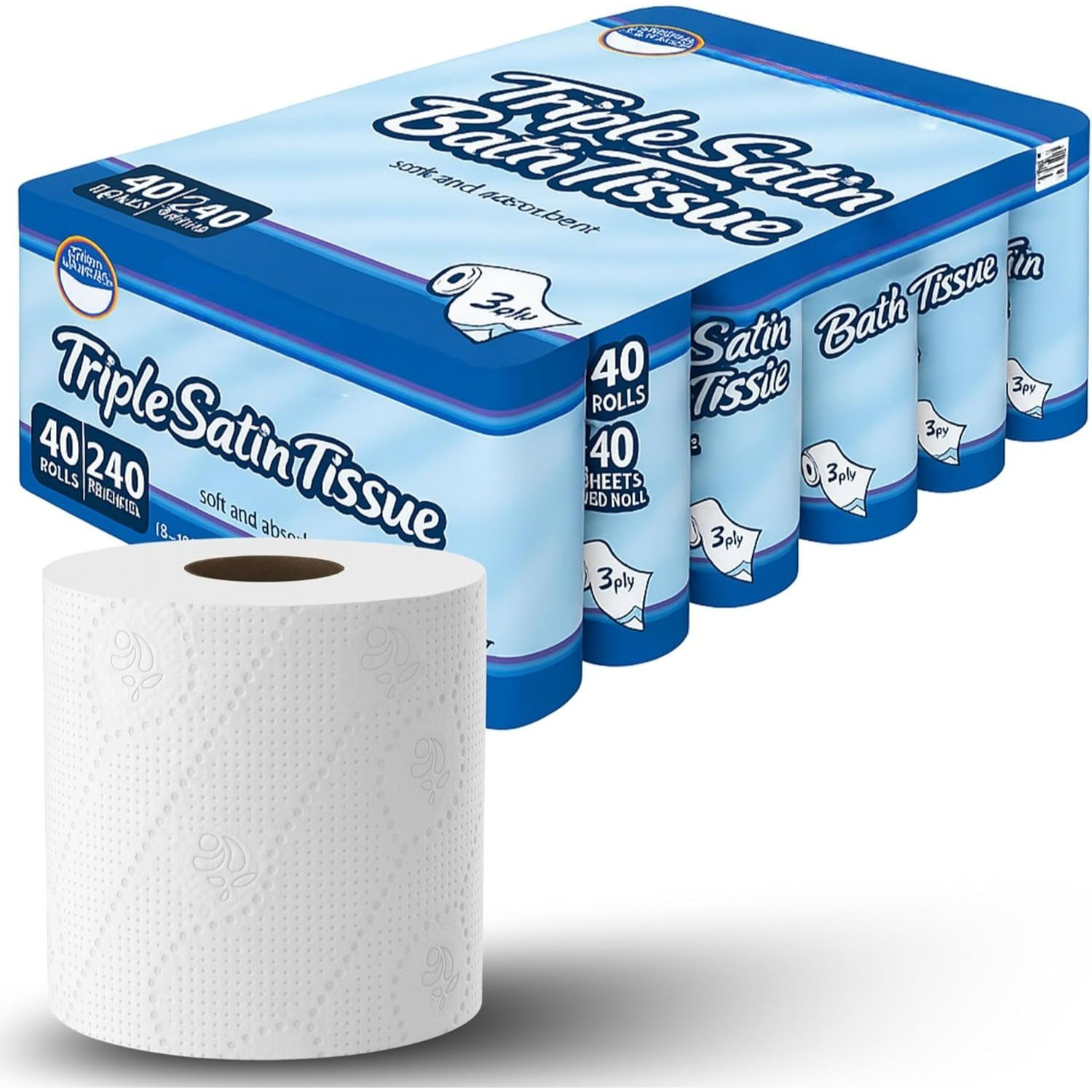 TEMU 3-ply Toilet Tissue, 40 Rolls