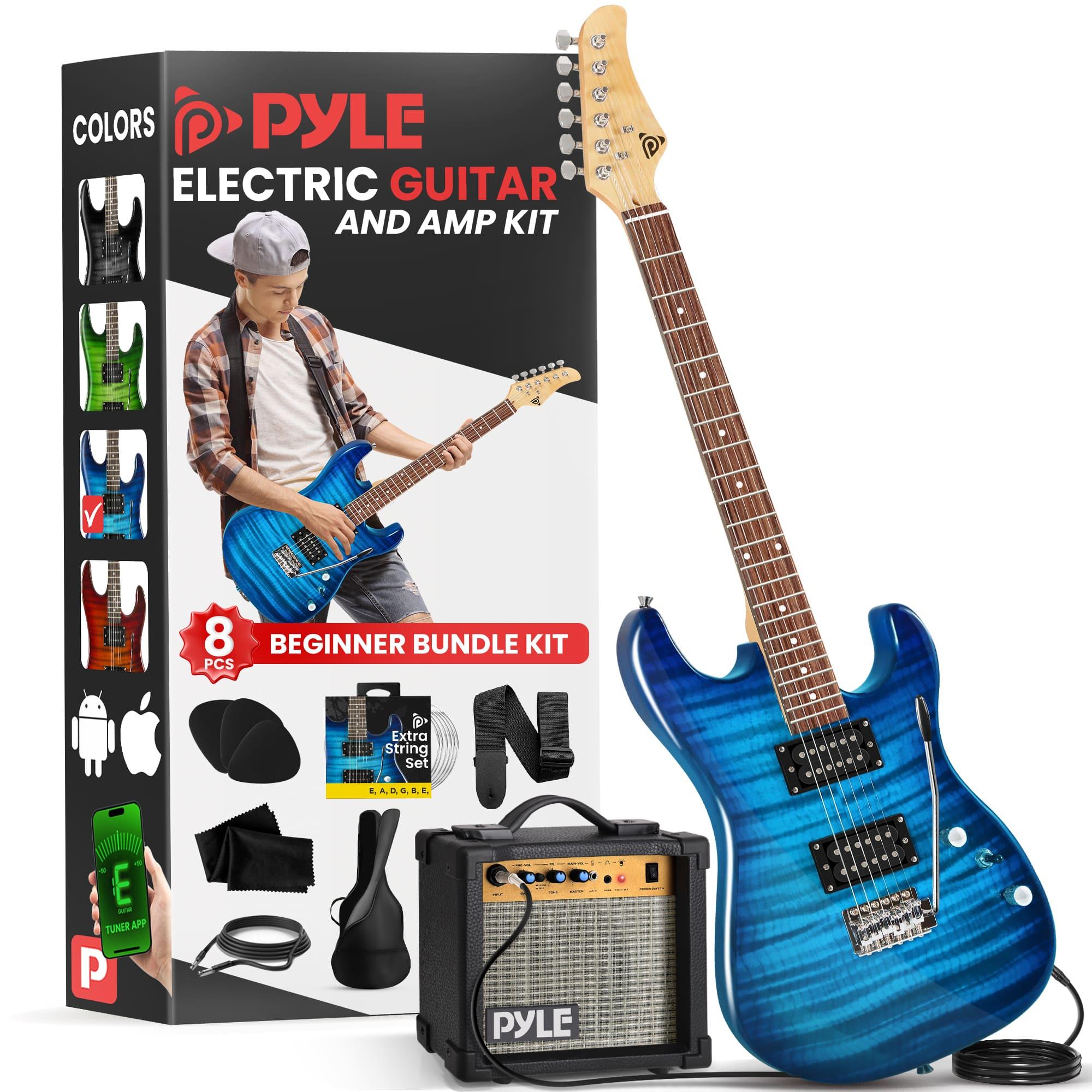   beginner electric guitar kit with amplifier full size guitar with humbucker pickups amplifier and accessories 100cm 39 blue  