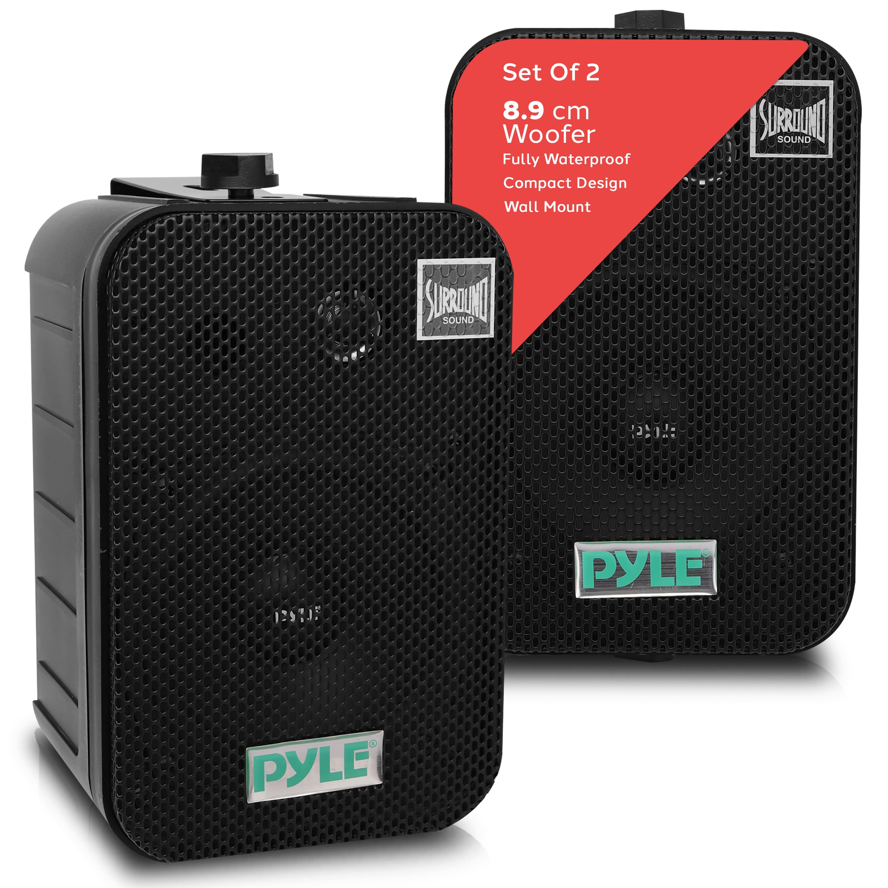 TEMU Dual Waterproof Outdoor Speaker System, 9cm Pair Of Weatherproof Wall / Ceiling Mounted Speakers W/ Heavy Duty Grill, Universal Mount - For Use