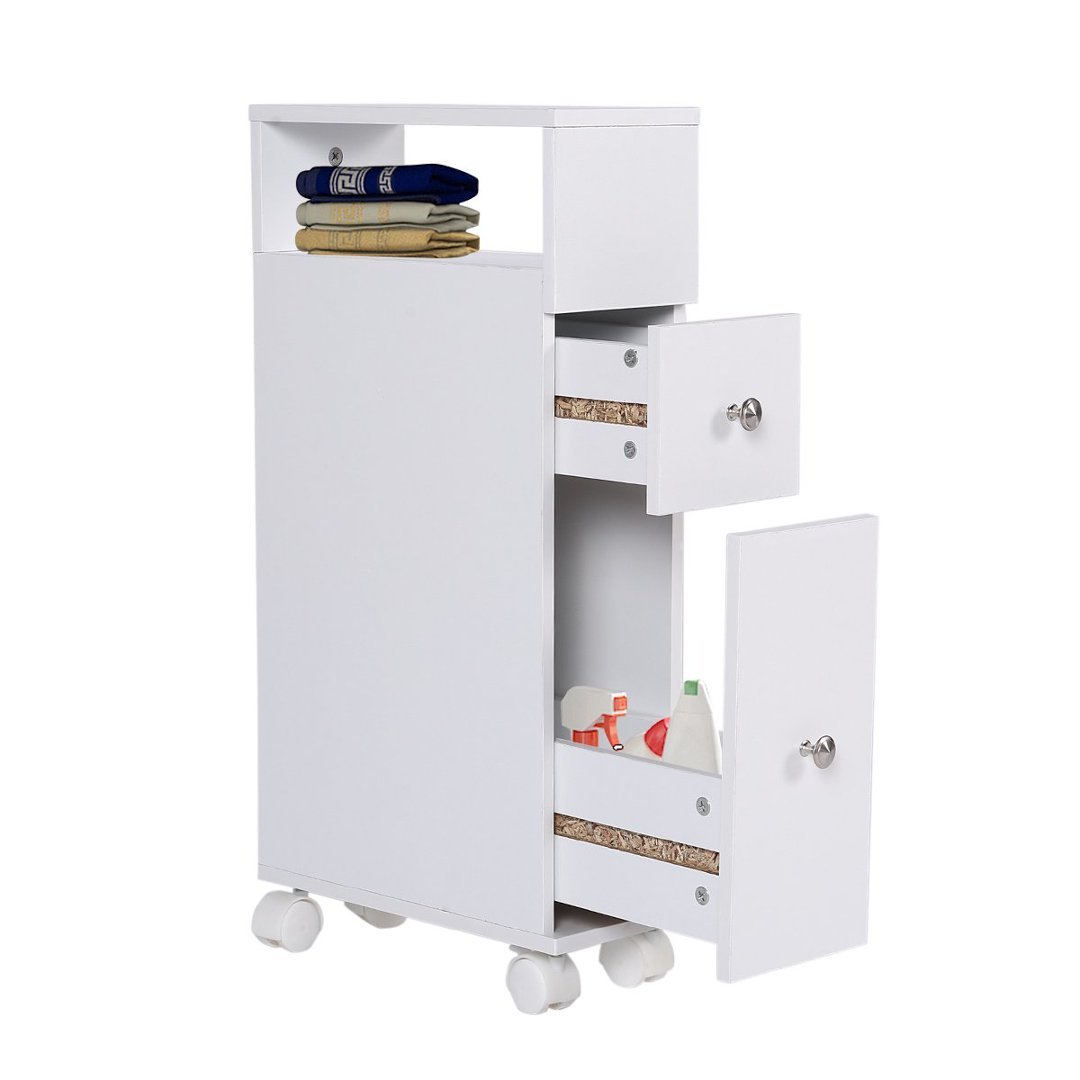 Image of Bathroom Vanity, Bathroom Cabinet, Versatile Bathroom Shelf, Wooden Bathroom Cabinet, Corner Cabinet, Medicine Cabinet, White