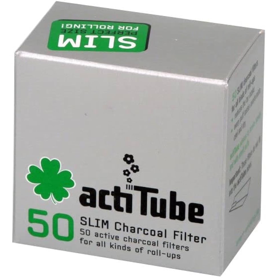 Image of Actitube Slim Activated Carbon Filter 4-pack – 4 X 50 Filters – 7 Mm – Ceramic Caps –