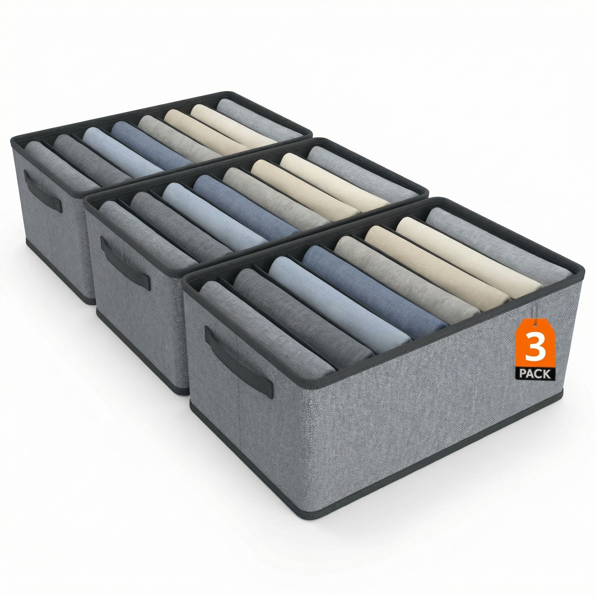TEMU Organizador Armario - PINCHO - Cajas Almacenaje Ropa, Almacenamiento Hogar, Almacenaje Tela con Reforzadas, Organizadores de Cajones con