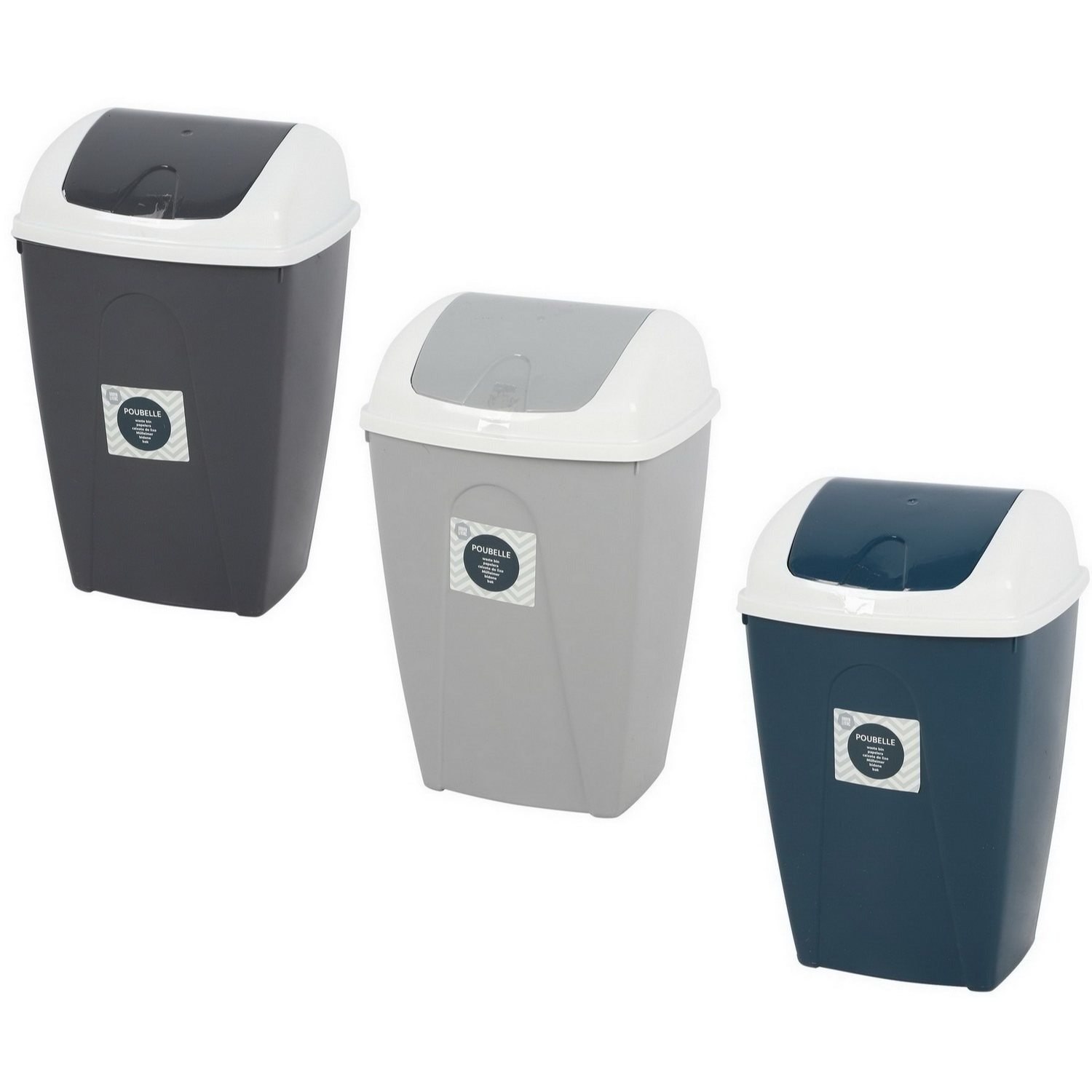 Image of 10 Liter Plastic Trash Can With Swivel Lid, Bathroom Waste Bin For Kitchen And Bathroom, Paper Basket, Waste Bucket, Bathroom Bin For Trash, Cosmetic Waste, And Paper