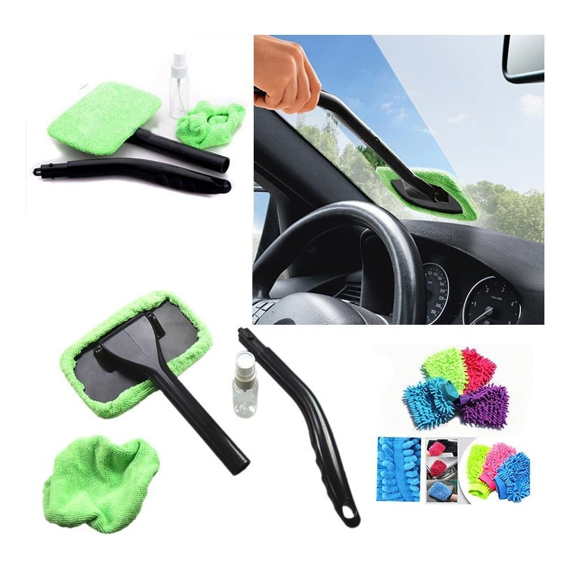 Windscreen Cleaner with Microfibre Mitt and Spray Bottle