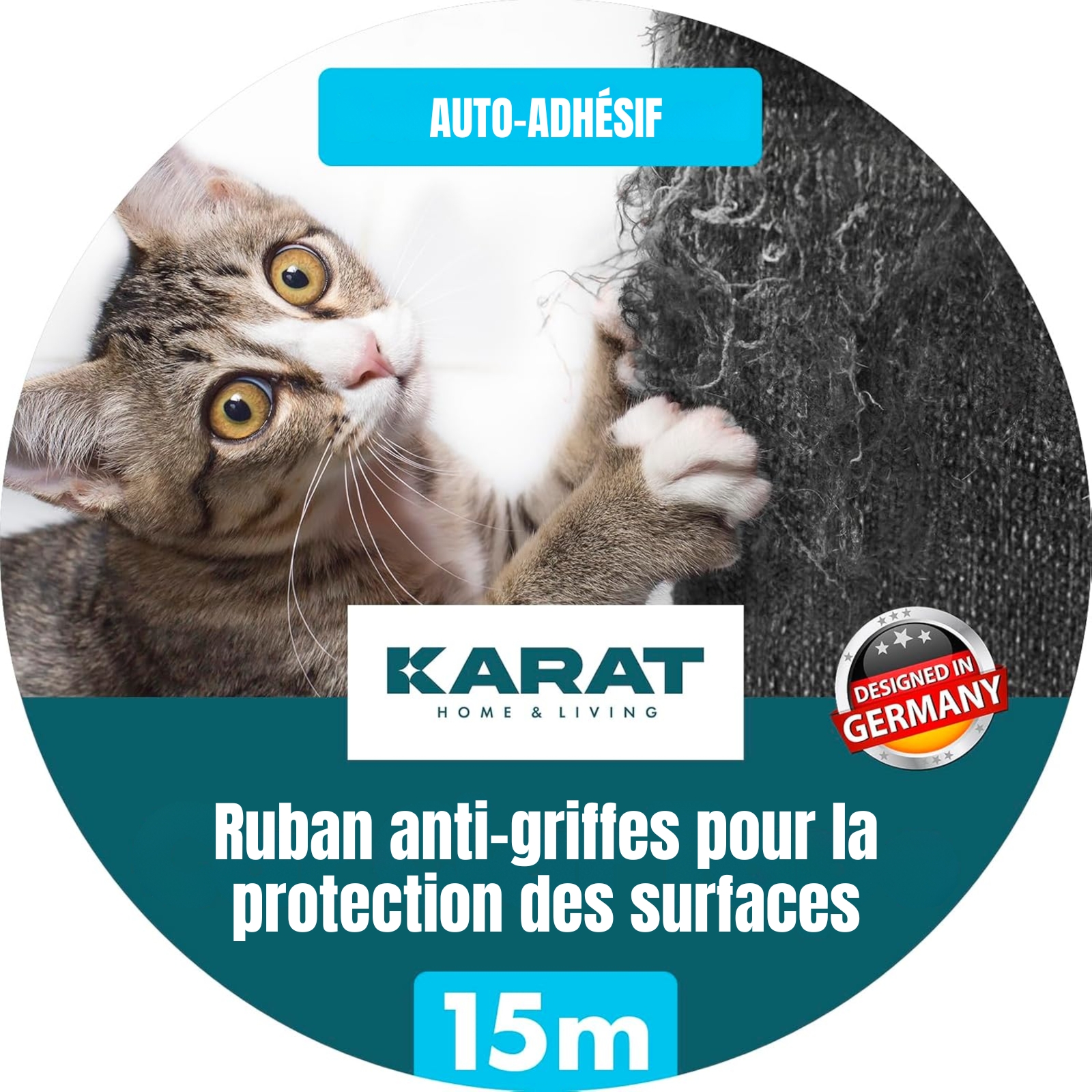 Image of Scratch Protection Film For Cats Sofa Transparent - Self-adhesive Anti-scratch Tape 15m X 10cm - Couch Protection Film Against Cat Scratches Residue-free Removal