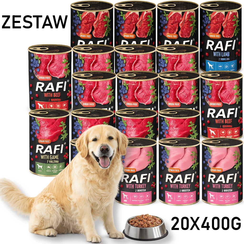Image of Food For Rafi, A Set Of 20 X 400g Beef, Lamb, Game, Turkey, Valley.