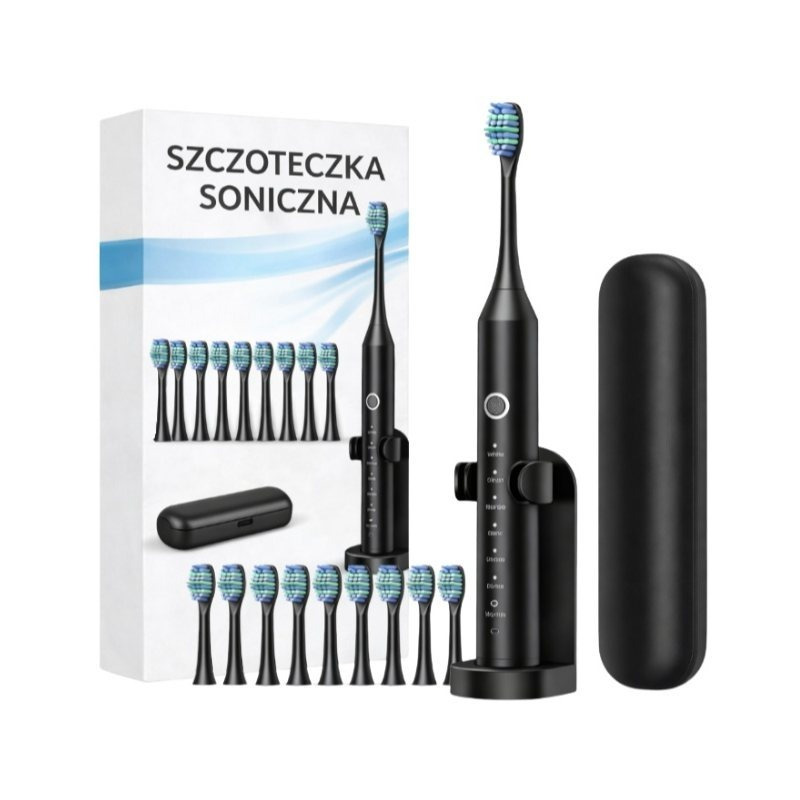 Toothbrush With Case 10 X Replaceable Brush Heads