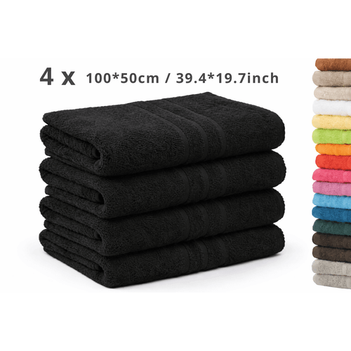 4 pack hand towel or bath towel 100 hand towel 50 100 cm 140 70 towels comfortable feel absorbent couples and families single color bathroom towels