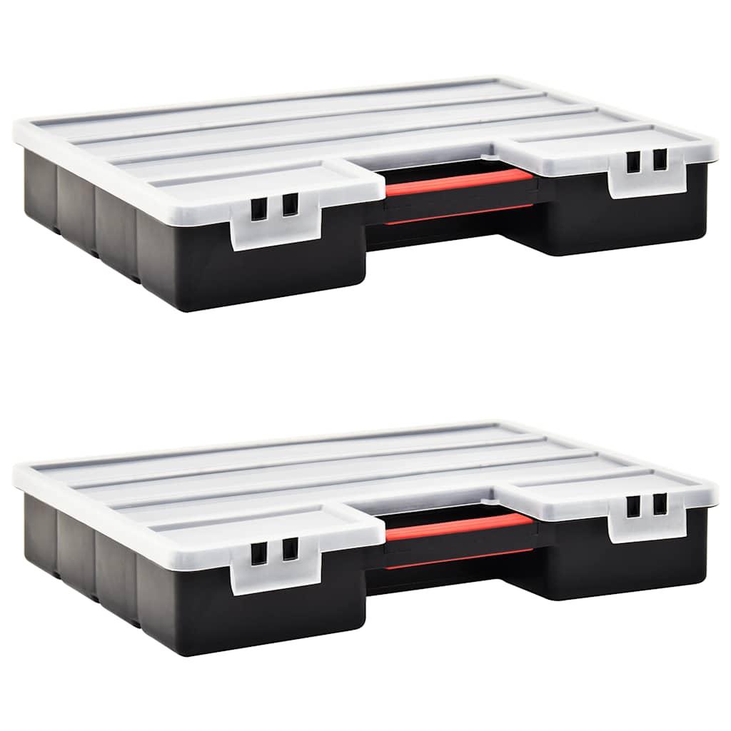 Vidaxl Assortment Boxes, 2-pack, Adjustable Dividers, 460x325x80 Mm, Tool Box, Tool Organizer, Tool Storage Case