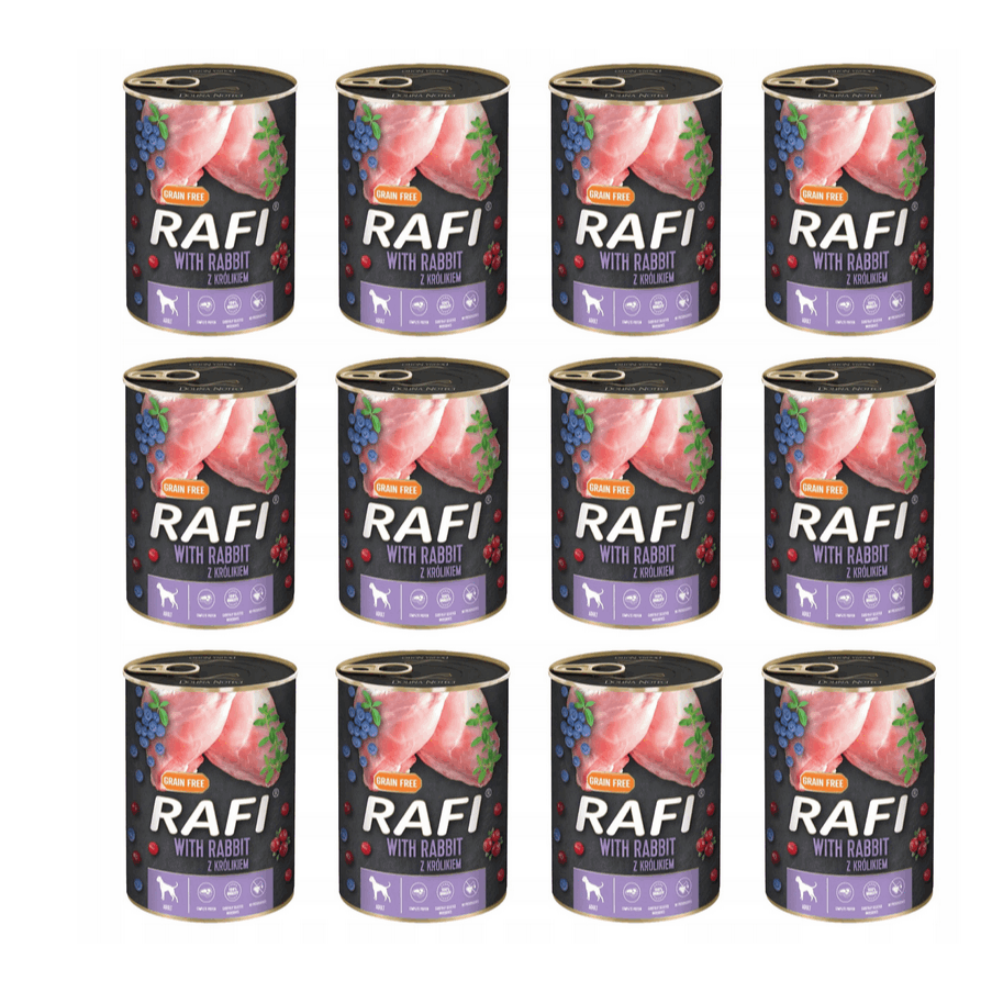 Wet Food For Dogs Valley Note Rafi Adult Without Preservatives Can With Rabbit 12x400g Rabbit