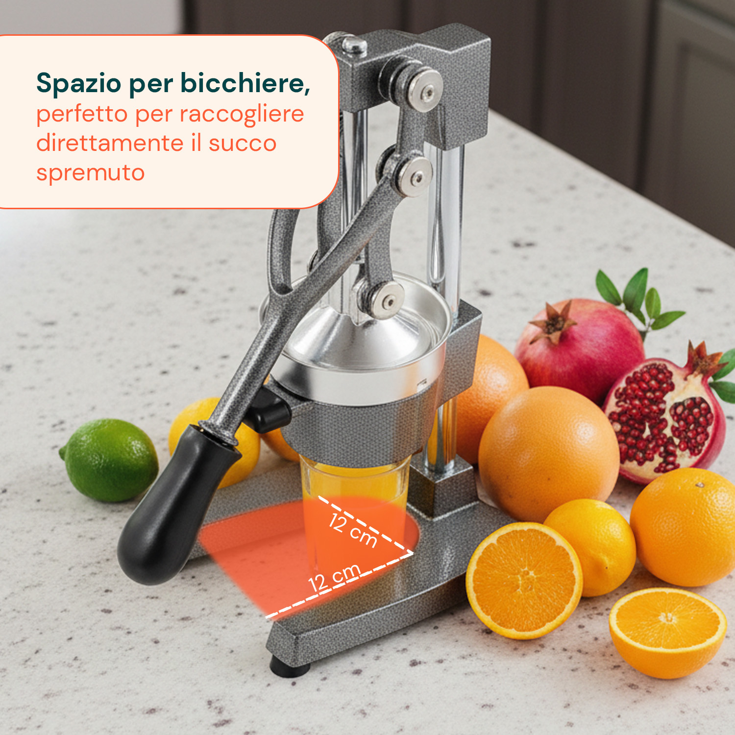 TEMU Professional Manual Lever Citrus Juicer With Cast Iron Structure And Filter