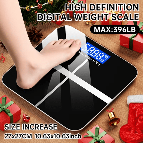 ultra thin ultra thin bathroom scale lcd display temperature auto on 180kg lb kg anti slip tempered glass random color