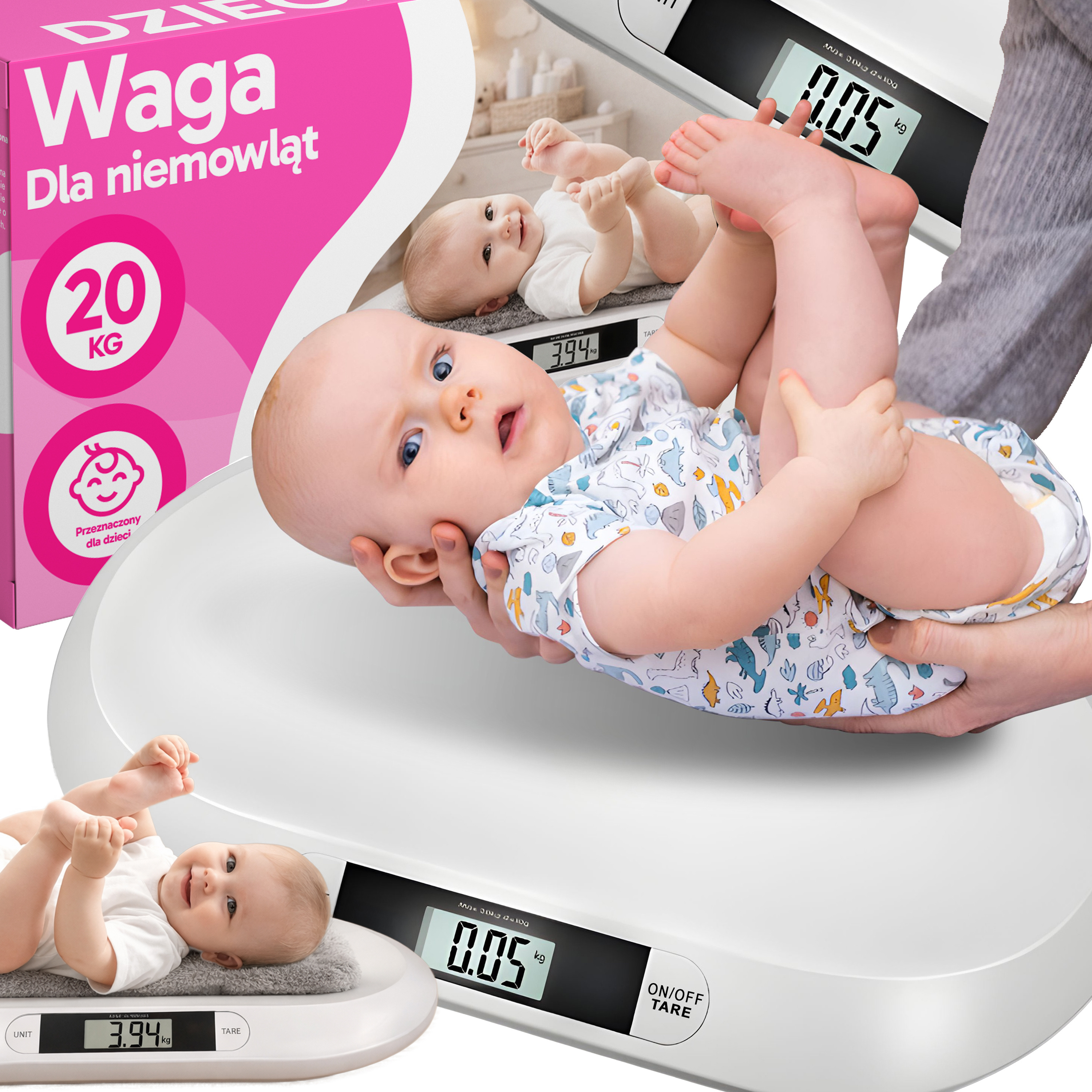 TEMU Pèse-bébé électronique pour nourrissons, enfants et animaux de compagnie, balance numérique, précise, écran LCD jusqu'à 20 kg, jusqu'à 0,01 g,