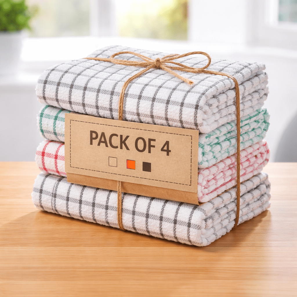 TEMU Azsme Textiles Mono Check Terry Tea Towels Soft Cleaning Cloths For Kitchen Tasks Dish Drying Wiping And Polishing Durable Towels
