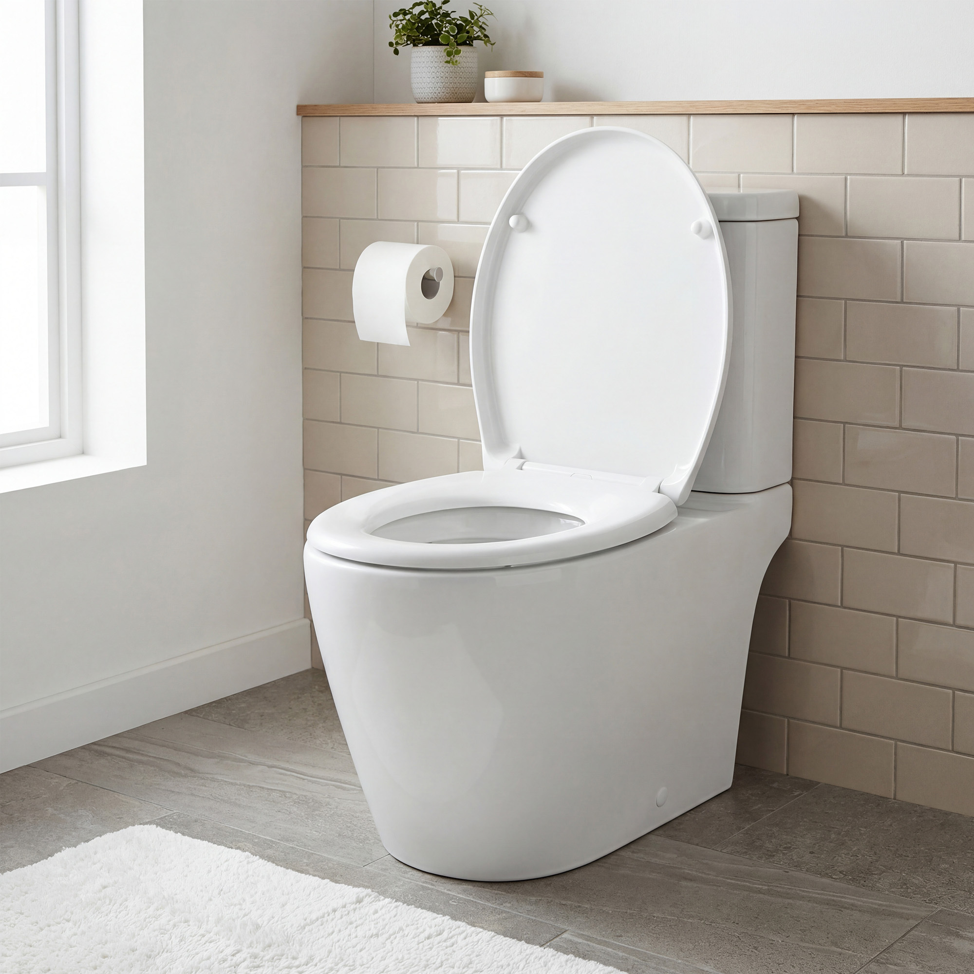 TEMU Abattant WC O, Clipsable, Universel, avec Poignée, Frein de Chute, Uréa-, 300 kg, Blanc