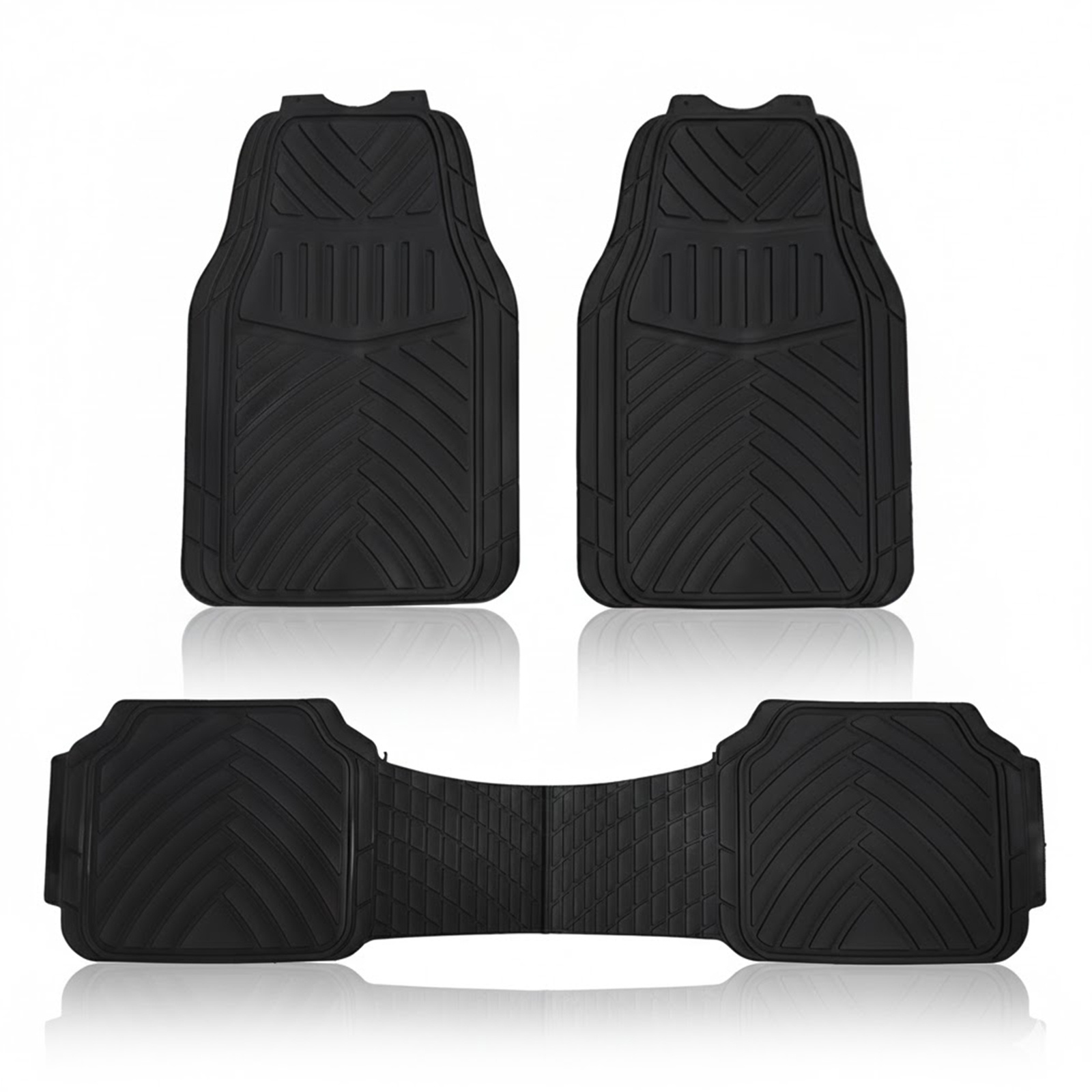 TEMU Juego de 4 alfombrillas universales de goma para coche, fabricadas en PVC ecológico, aptas para todo tipo de , fáciles de limpiar, incluyen