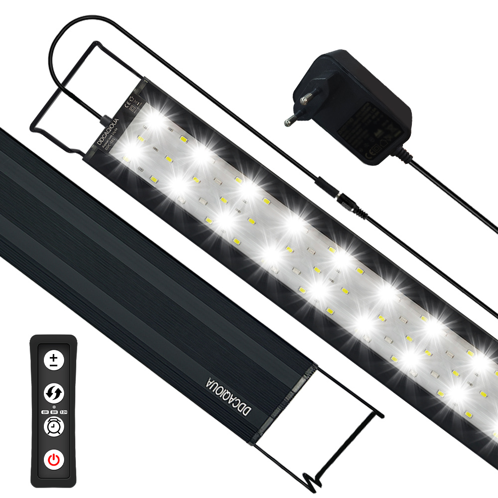 TEMU Lampe LED d'aquarium réglable, changement de couleur multicolore, convient aux poissons et aux animaux aquatiques, en d'aluminium, longueur
