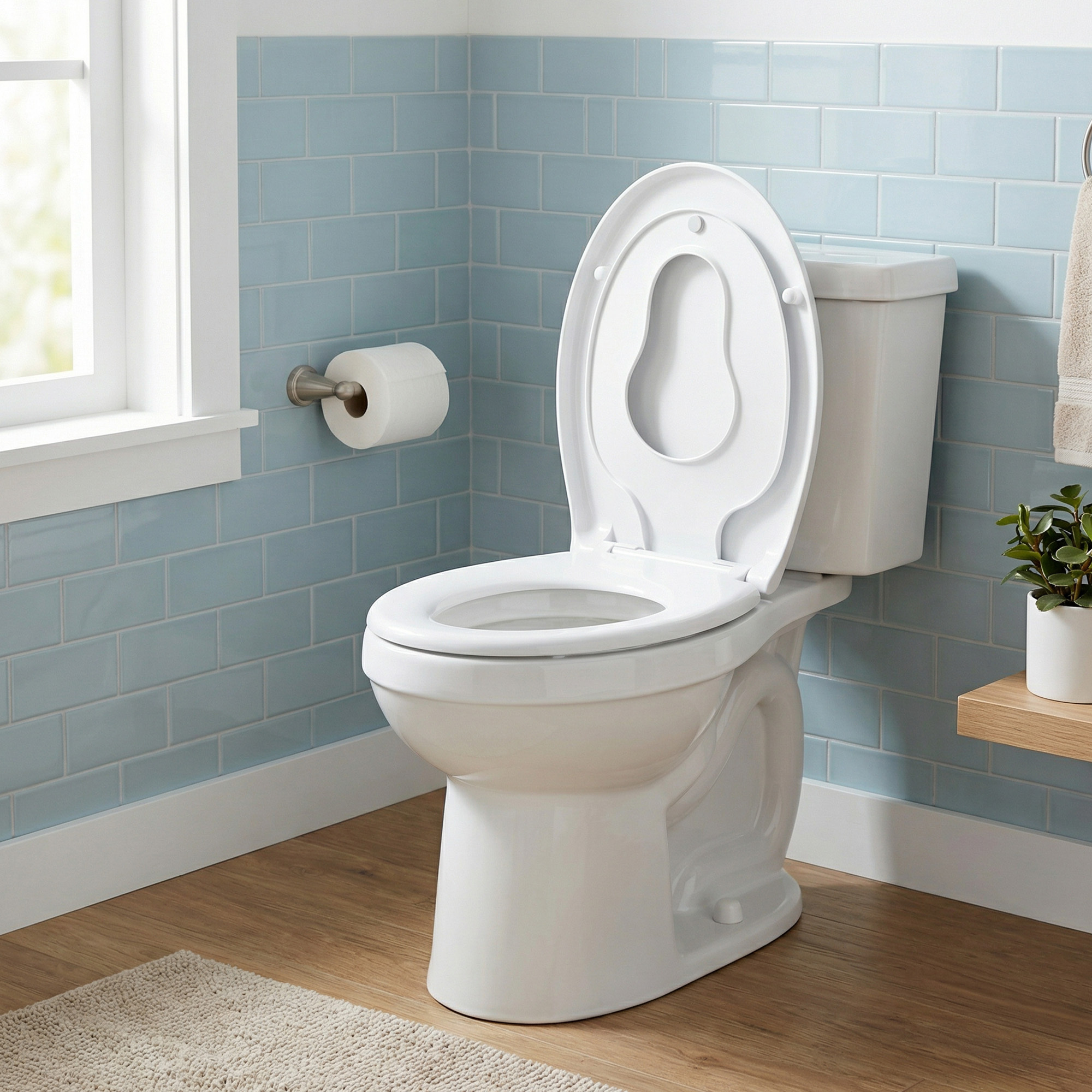 TEMU Abattant WC O, Clipsable, Universel, Poignée, Frein de Chute, Uréa-, Blanc
