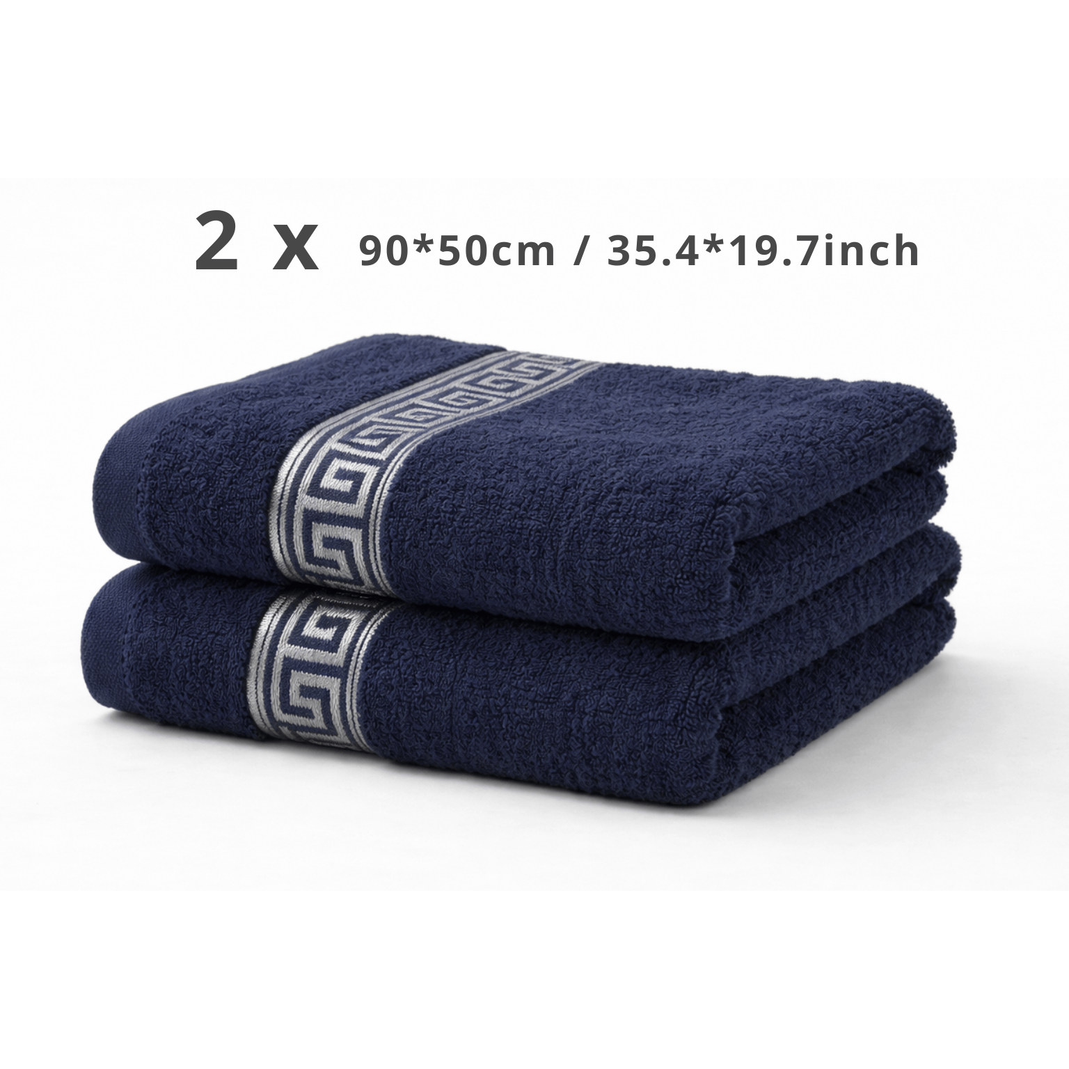 TEMU 2pièces Pack de serviettes à main ou de serviettes de bain, 100% Serviettes à main 50*90 cm / 130*70 serviettes, Broderie décorative - Brodée