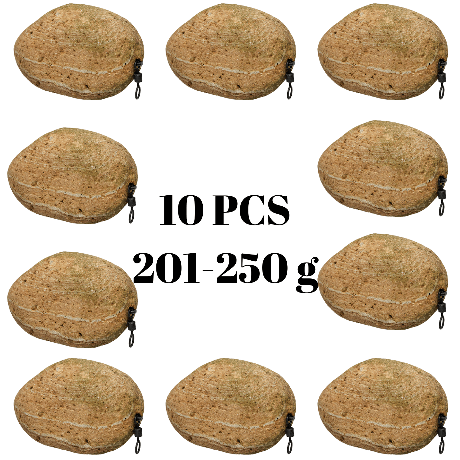 TEMU Piombo da Pesca in Pietra Sabbia 10 Pezzi �� Piombo per e Pesca �� Per Montature Carpa e Feeder �� Compatibile con Dip e Booster �� Forma Unica d