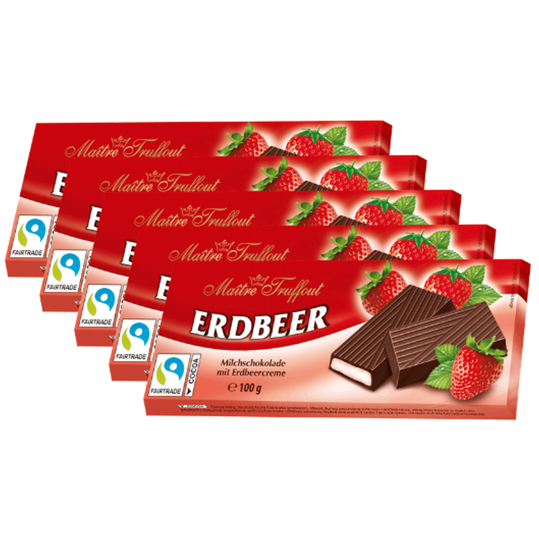 Master Truffout Cream Chocolate Strawberry 100g - Milk Chocolate With Strawberry Cream - Delicately Melting Chocolate With Fruity Flavor - Sweetness & Dessert