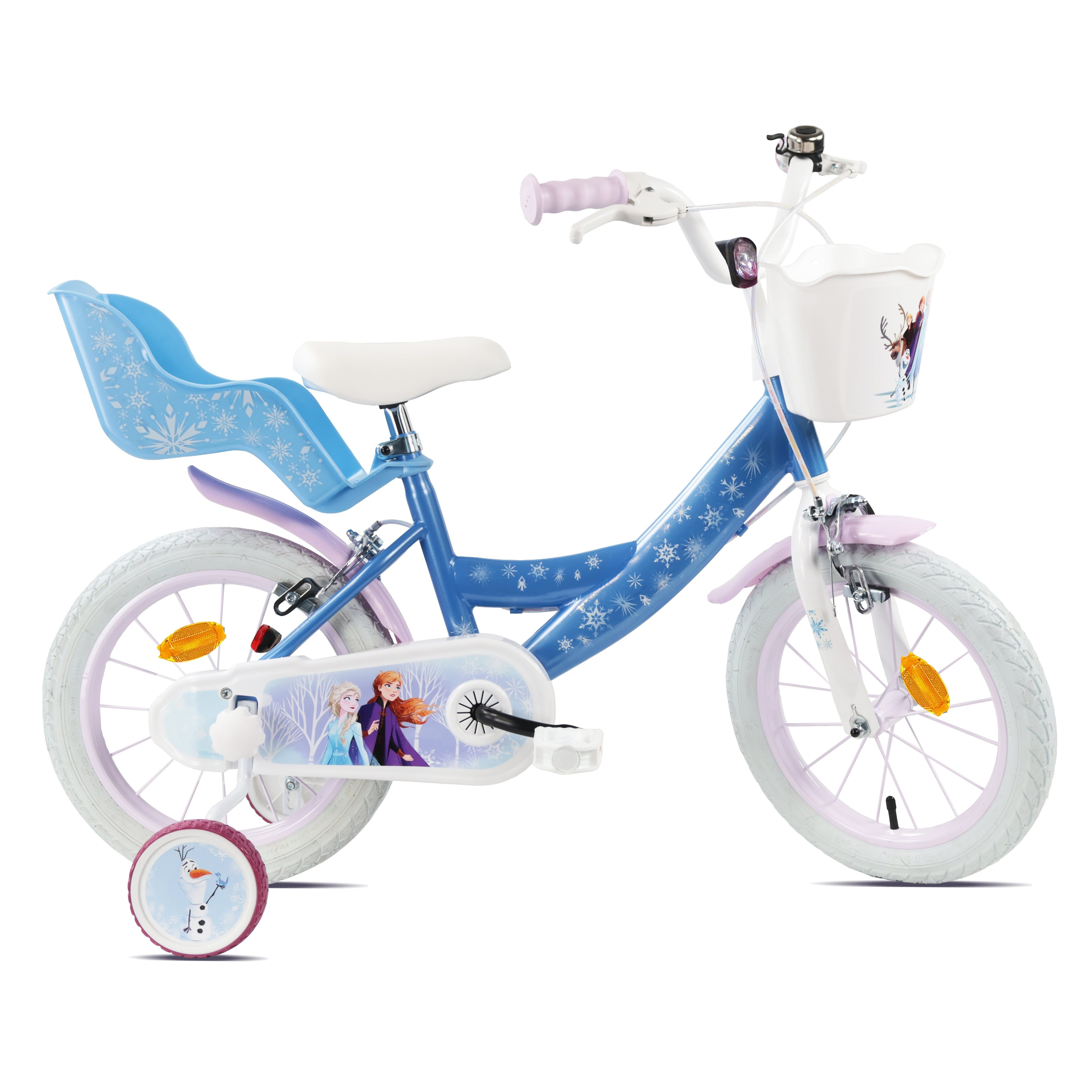 Image of 14-inch "" Bike (child Size 90 Cm To 105 Cm) Equipped With 2 Brakes, Basket, Doll Carrier, And .