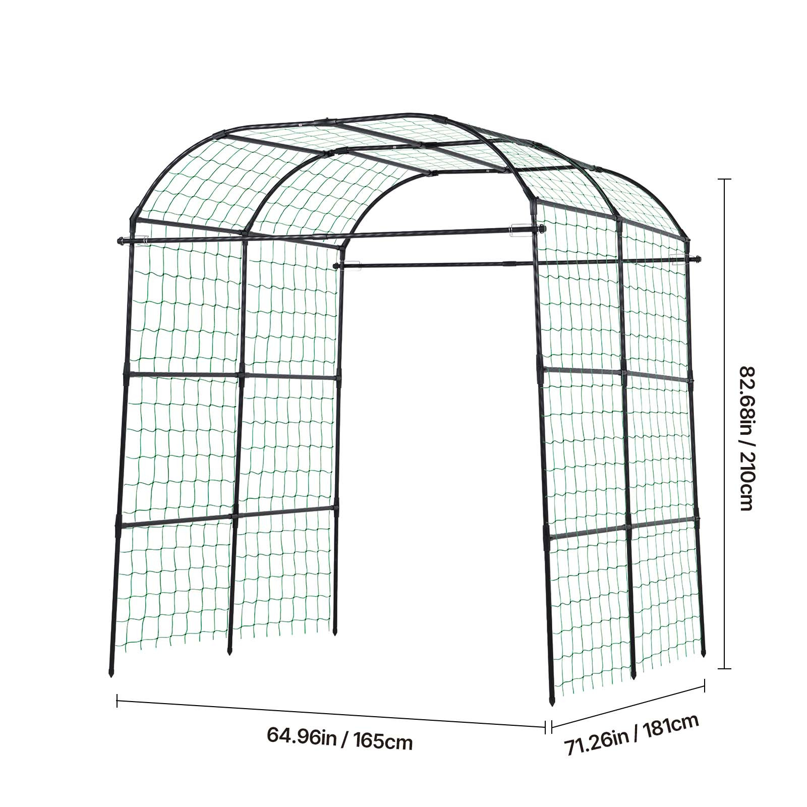 Image of Cucumber Trellis, Garden Trellises For Raised Bed, Metal Wide Top Arch Plant Support For Vine, Climbing Plants, , Beans, Zucchini, Tomato, Squash, Flower (71.26 . 82.68 In)