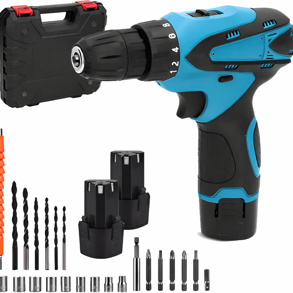 TEMU Trapano Avvitatore ad Alte Prestazioni con Percussione �� Kit Completo 12 Punte, 10 Bussole, Albero Flessibile + Valigetta �� per Lavoro