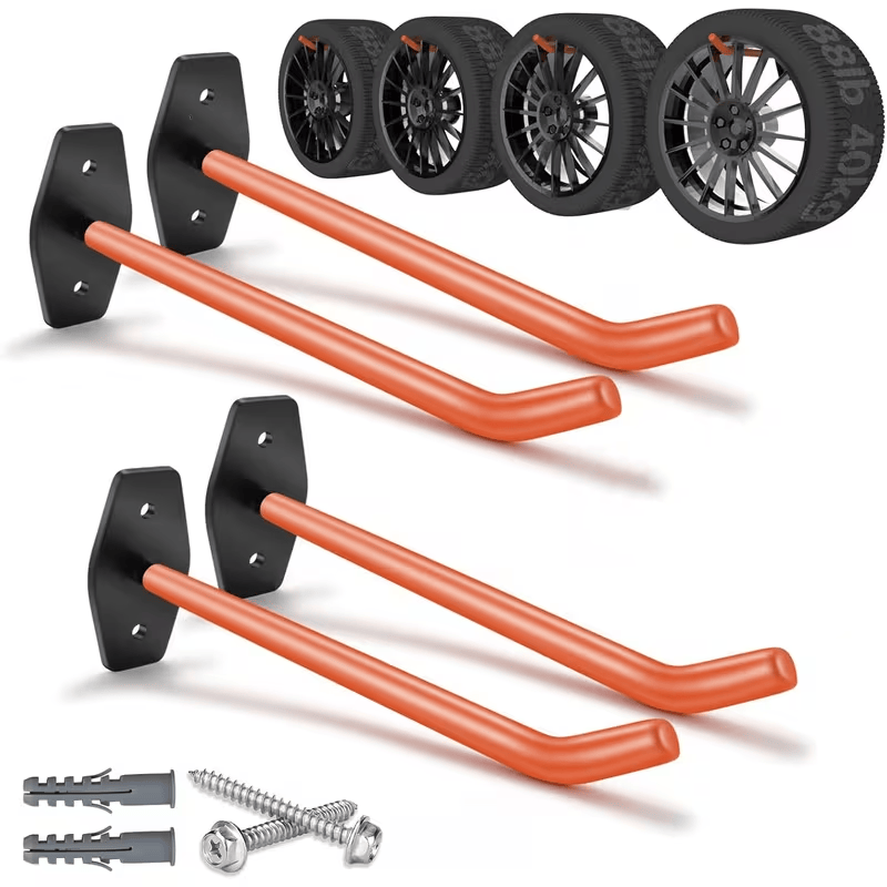 E-shop Die robusten Wandhaken für Garagen mit hoher Tragkraft sind ideal zur Aufbewahrung von Reifen, Fahrrädern, Leitern usw.