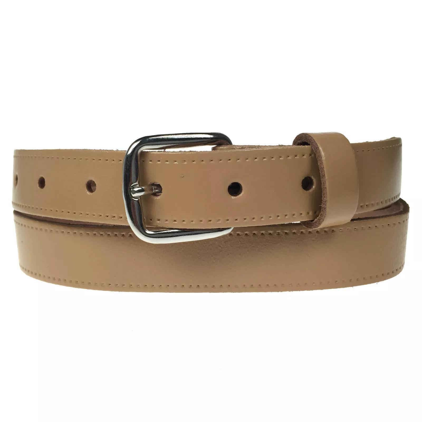 Genuine Leather Jeans Belt for Men and Women, Silver Buckle