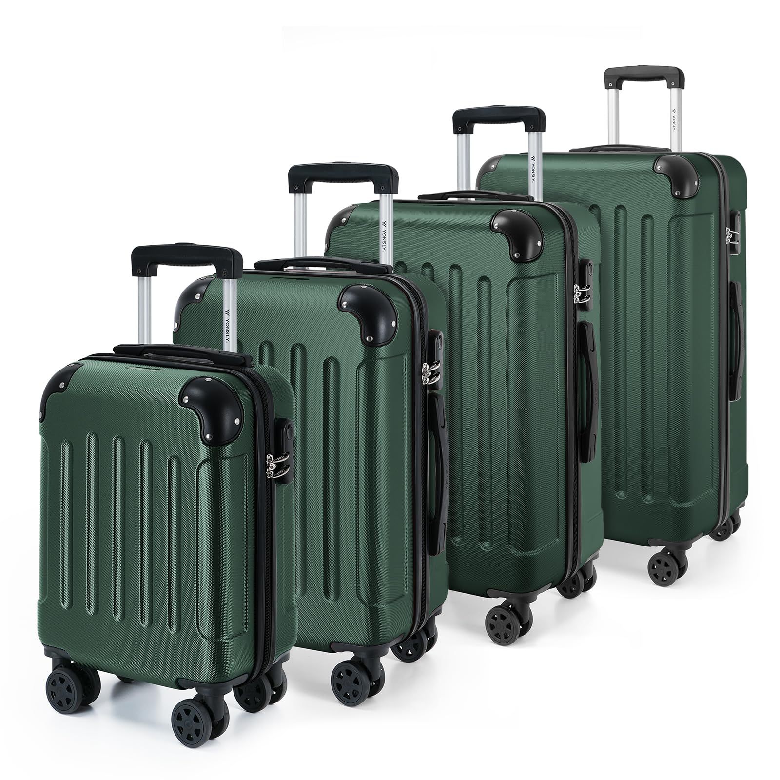 Image of Suitcase Set Travel Suitcase Luggage Set Hardshell Suitcase With 360° Wheels & Number Lock, Telescopic Handle, Hand Luggage For Travel & Vacation (s-m-l-xl Set)
