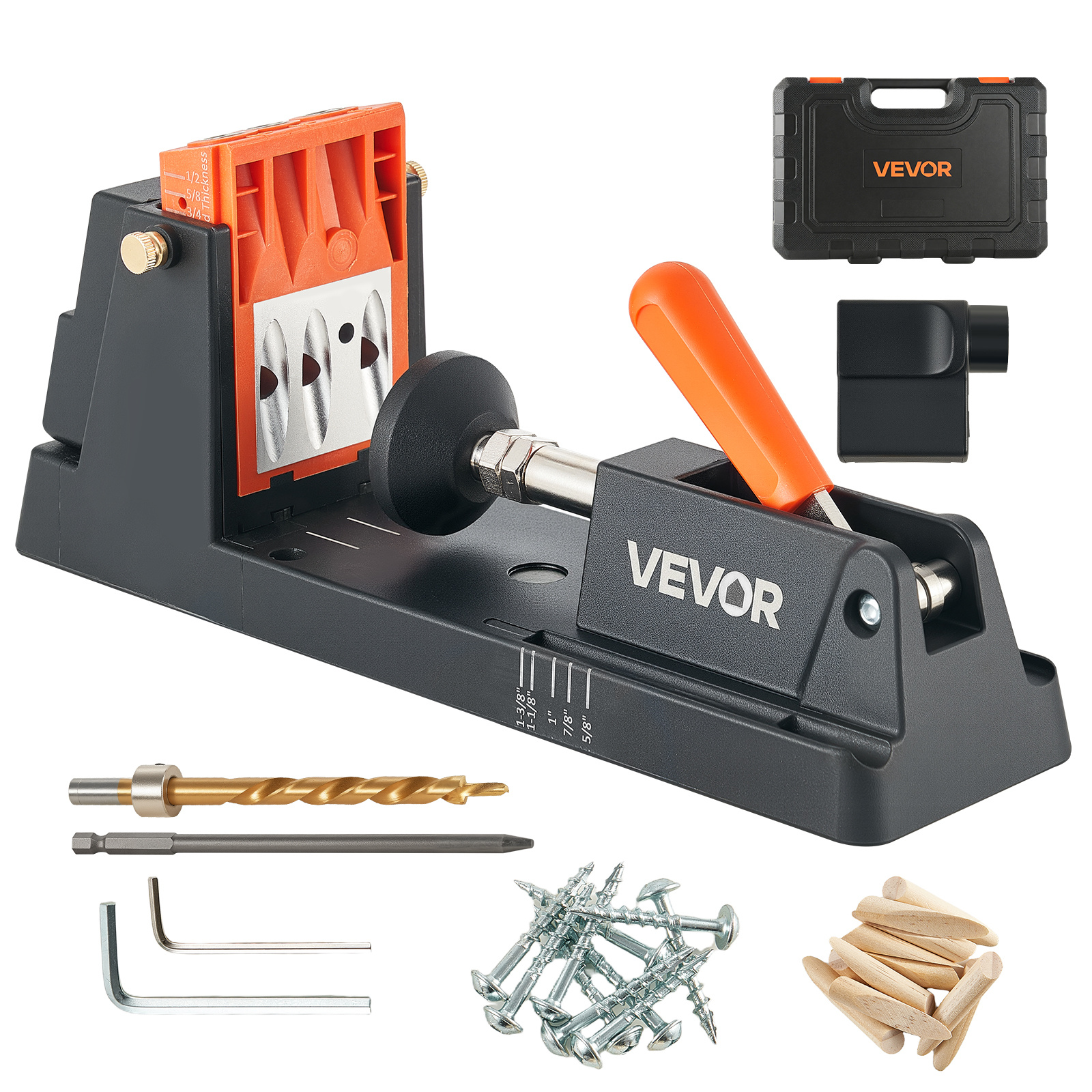 TEMU Kit de gabarit de cheville de poche VEVOR, réglable de 12,7 à 38,1 mm, système de gabarit de cheville de poche léger avec adaptateur de