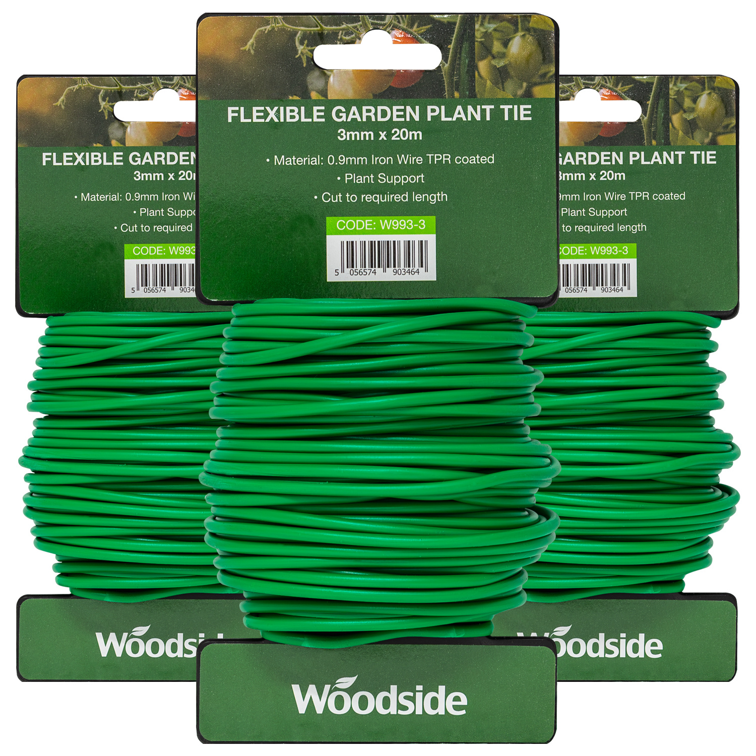 TEMU Woodside Flexible Garden Plant Tie 3 Pack – Pvc Coated Twist Ties, Reusable Plant Support Wire For Flowers, Vegetables & Climbers