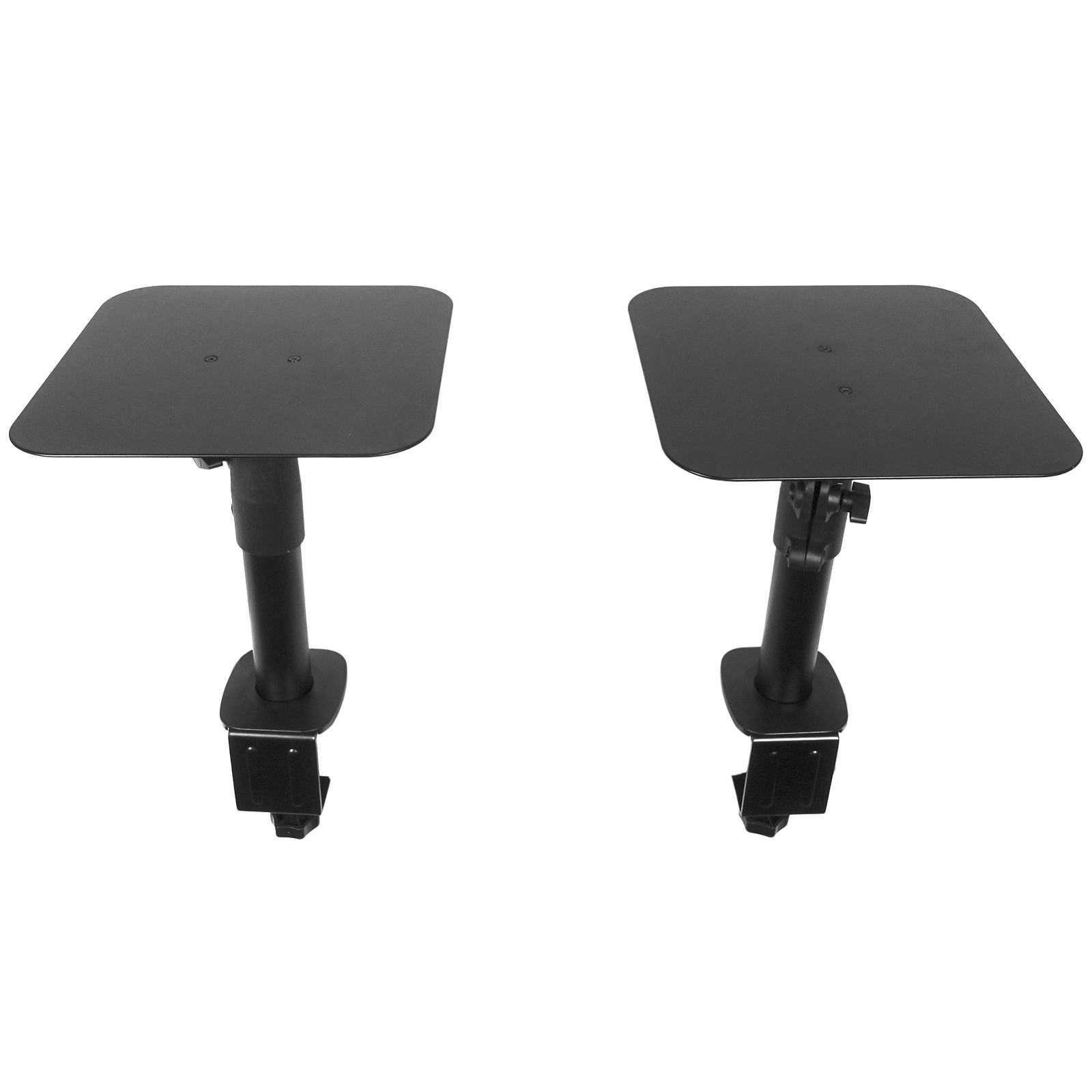 2 X Universal Table Stand For Speaker Studio Monitor Dj Speaker, Tiltable +/- 15°, Height Adjustable 26-40 Cm, Non-slip Rubber Base, Loadable Up To 15 Kg, Speaker Stand For Desk Table Office