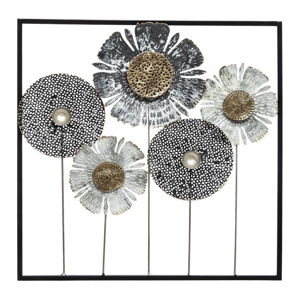 Wall Decor Flowers - Metal 50x50 Cm