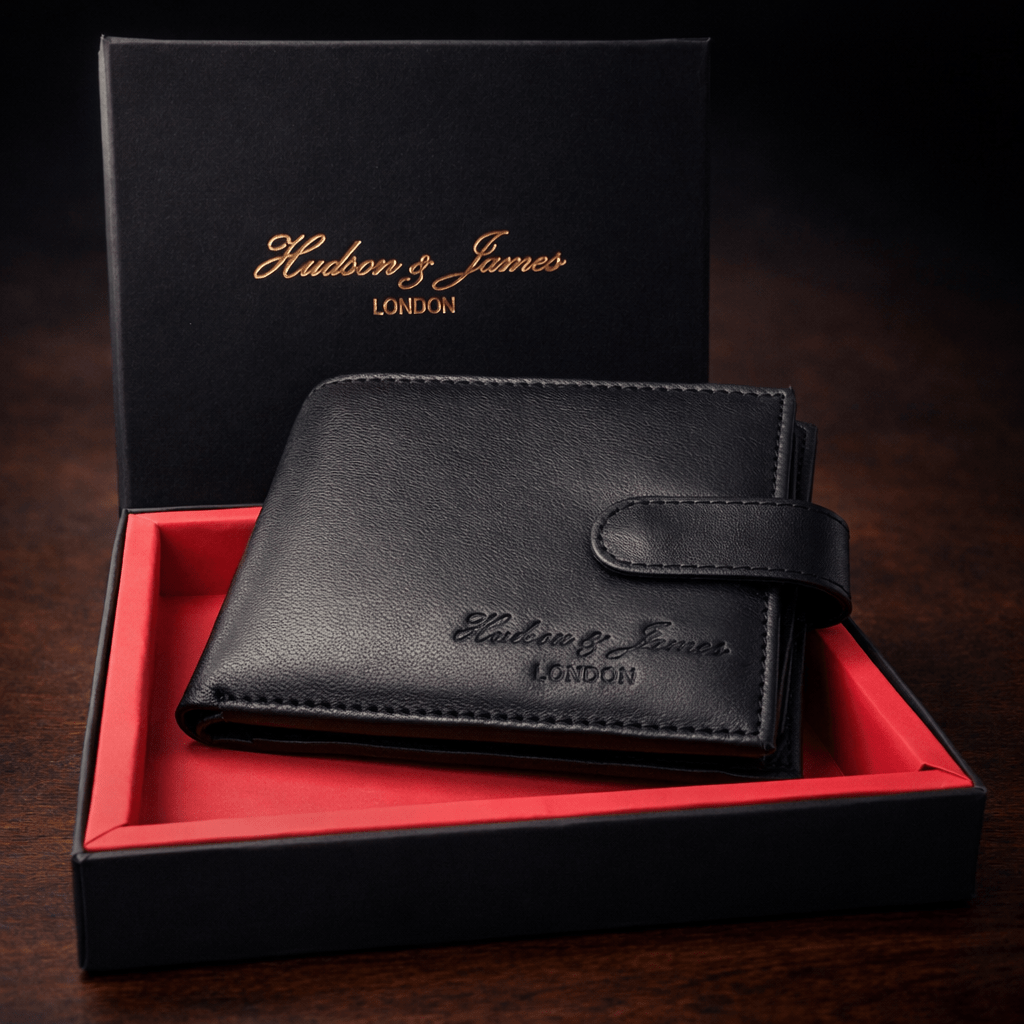 TEMU Mens Genuine Leather Wallet Black Rfid Blocking Soft Bi Fold Card Slots And Coin Pocket