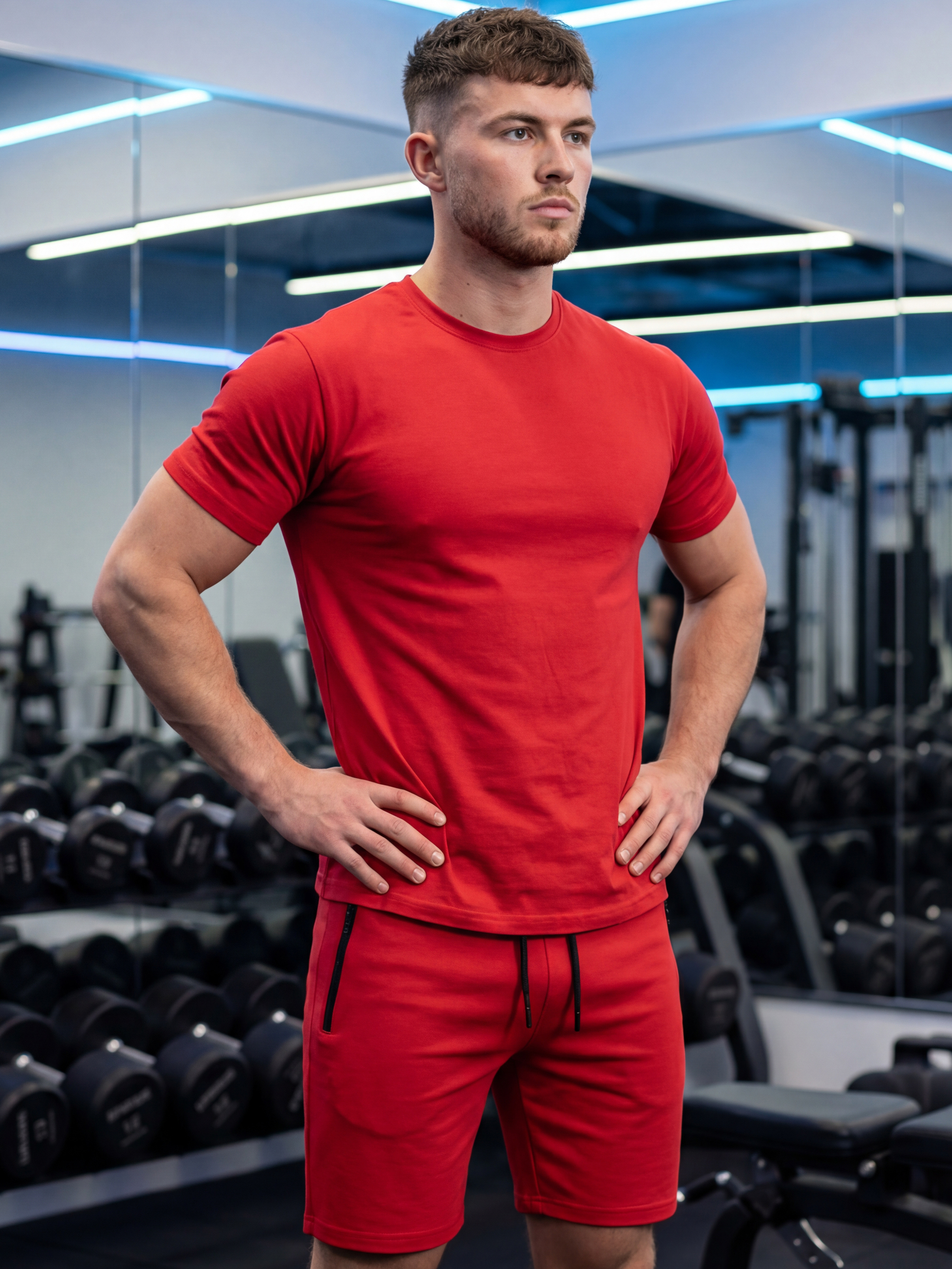   mens tracksuit shirt shorts 2 pieces suit activewear co ord shorts set summer casual gym running sport outfits details 5