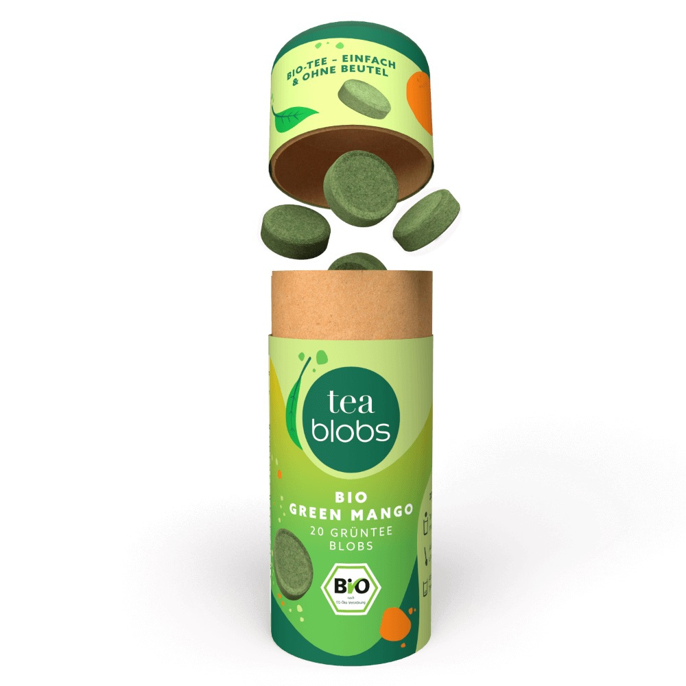 Teablobsgreen Mango | Quick & Easy Tea Without Strainer Or Bag | Featured On "shark Tank" | Green Tea With Mango Flavor | 20 Tea Blobs Per Can