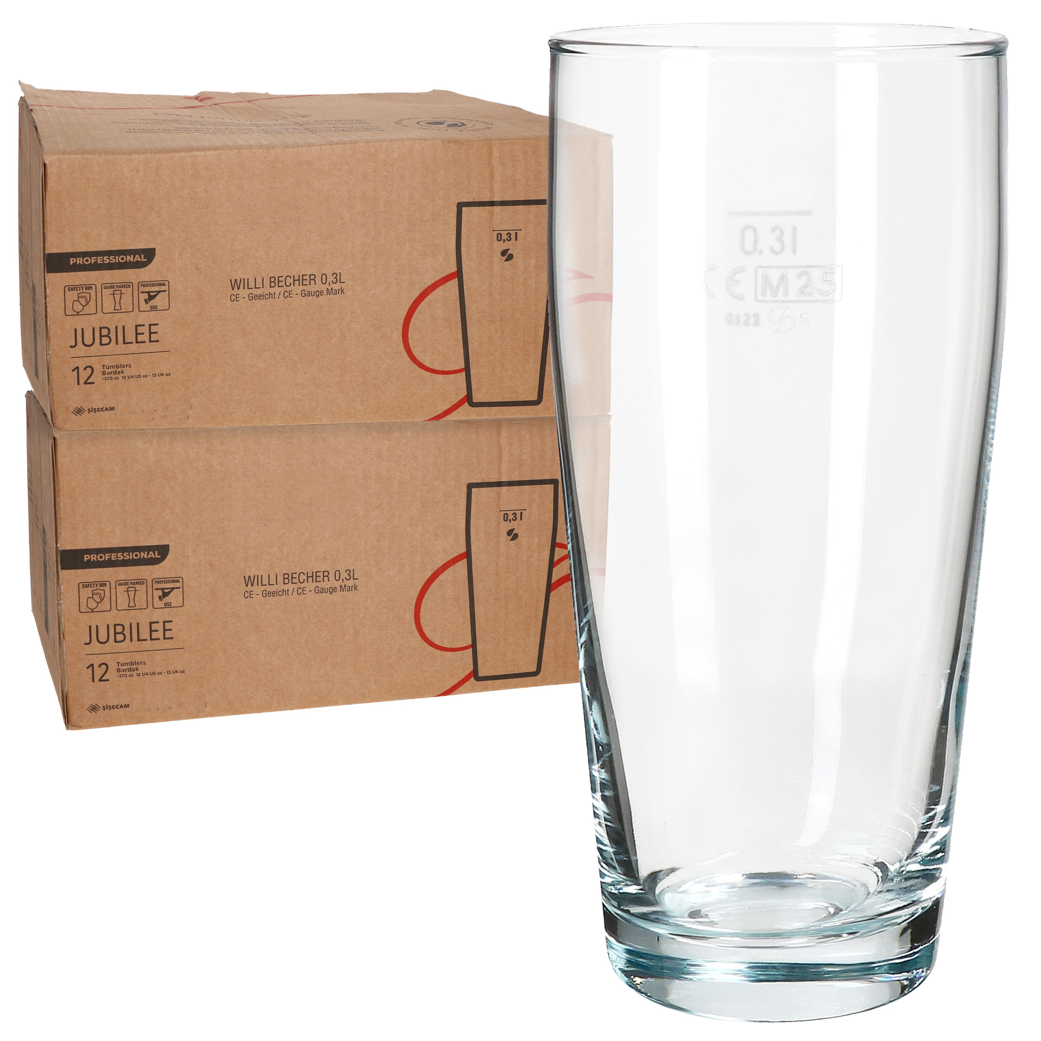 Image of 24pcs Set Of Willibecher 0.3 L Calibrated Beer Glass Drinking Glass For S And Drinks